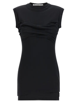 Alexander Wang Schwarzes kurzes Baumwollkleid