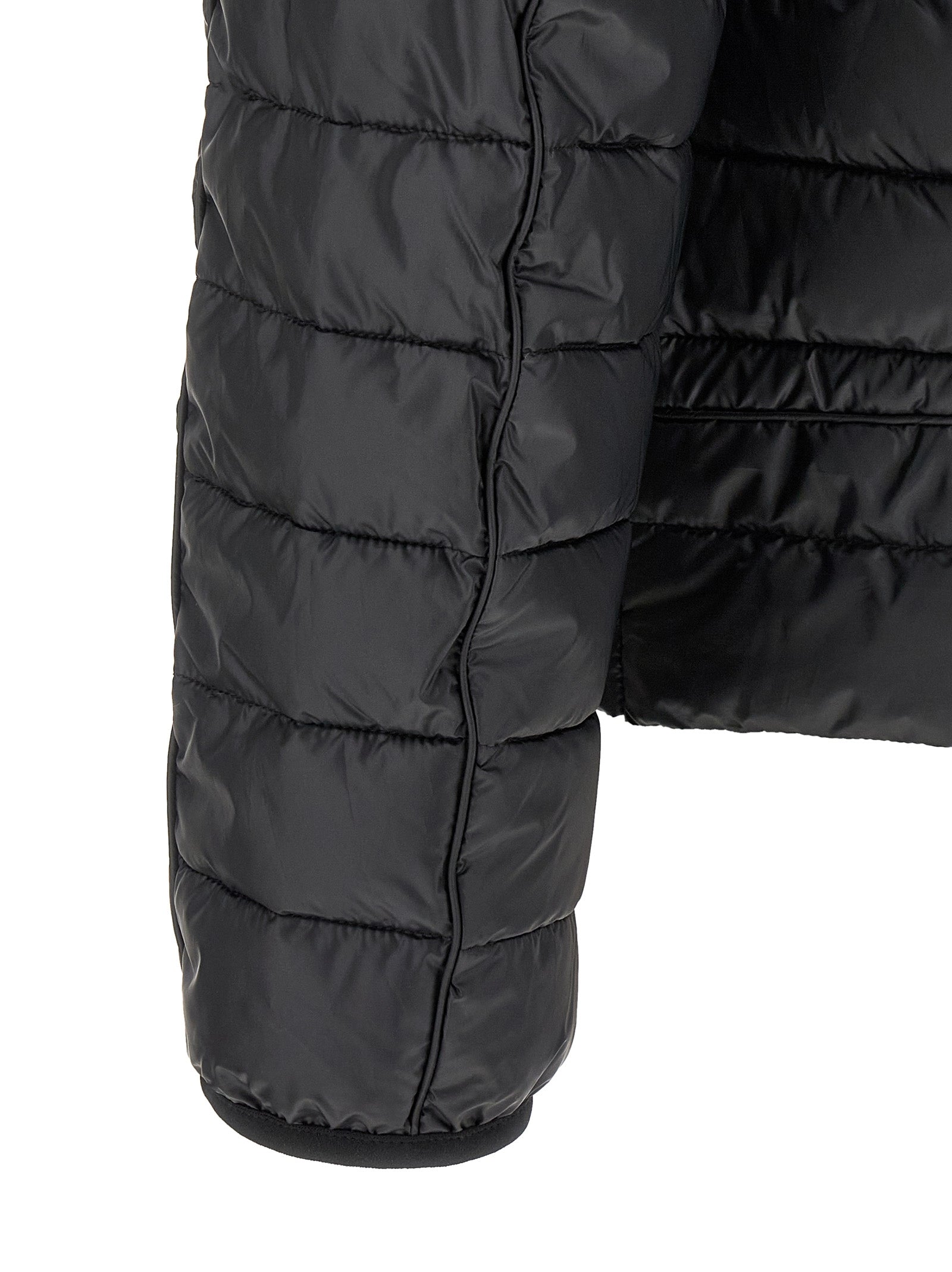Diesel Schwarze Polyester-Jacke in voller Länge