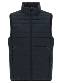 Hugo Boss Ärmellose blaue Jacke aus Polyester