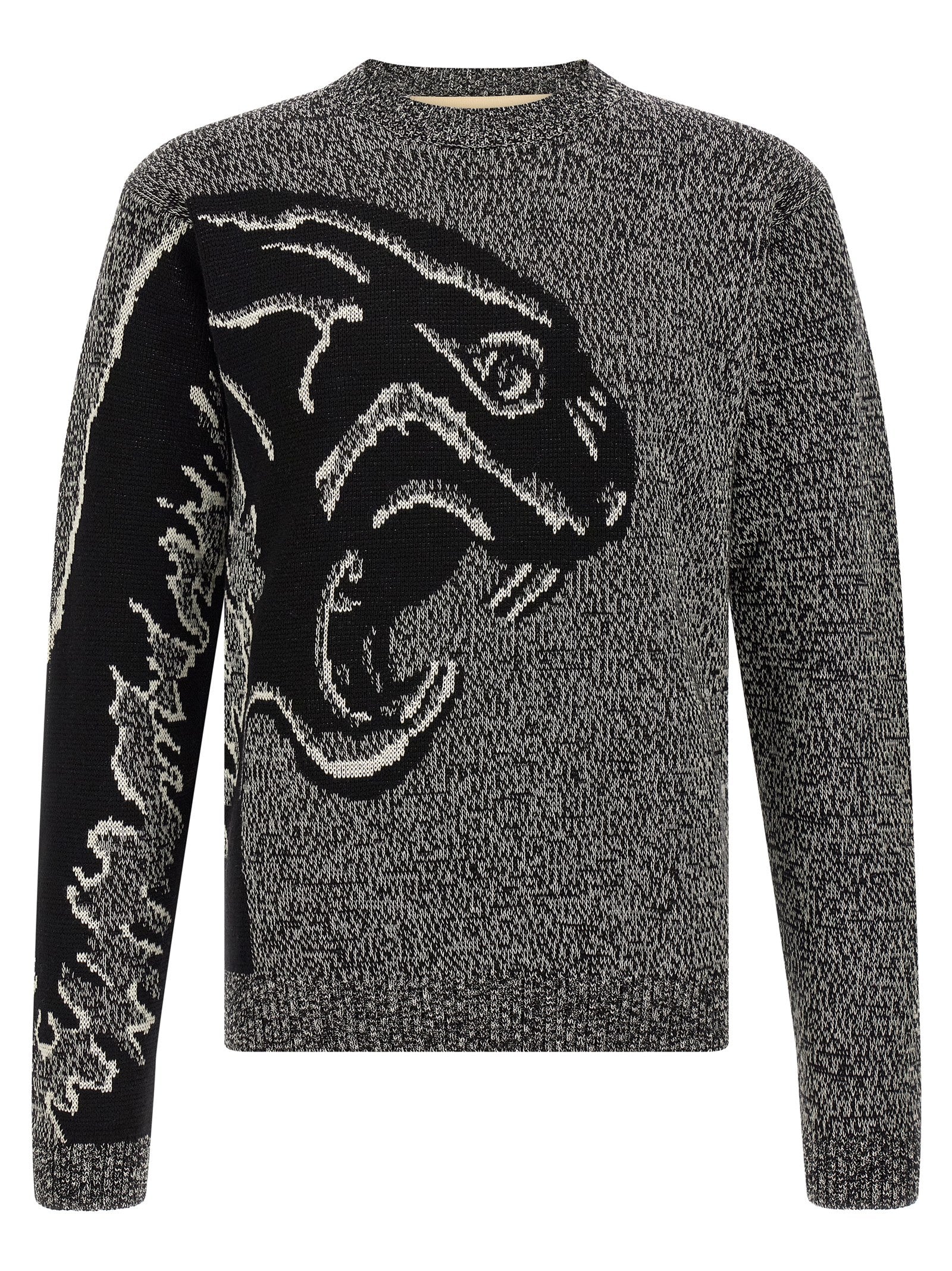 Valentino Garavani Zweifarbige Strickjacke aus reiner Schurwolle