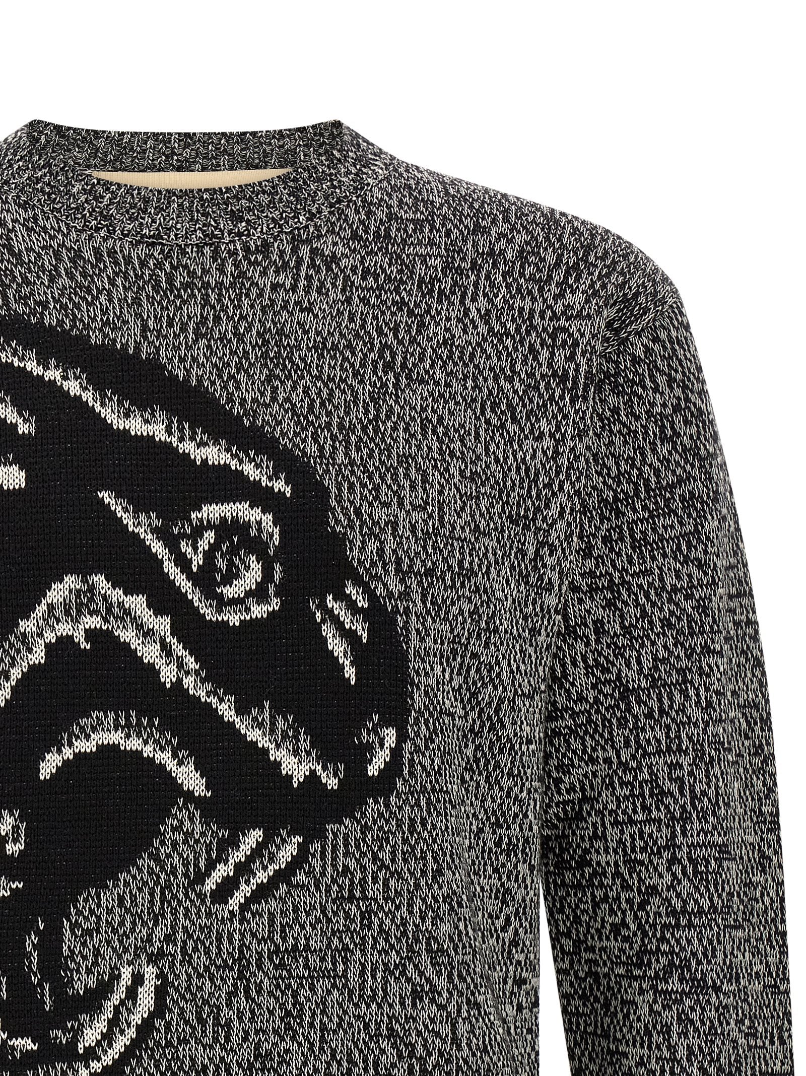 Valentino Garavani Zweifarbige Strickjacke aus reiner Schurwolle