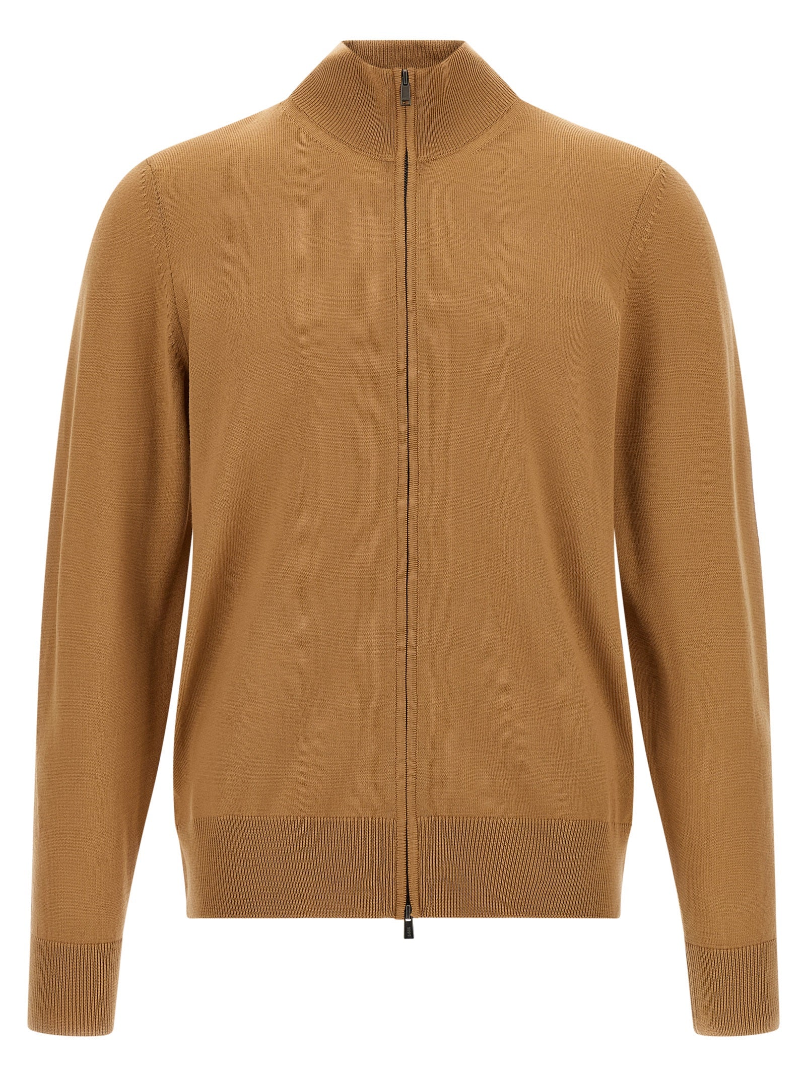 Hugo Boss Brauner Cardigan aus reiner Schurwolle