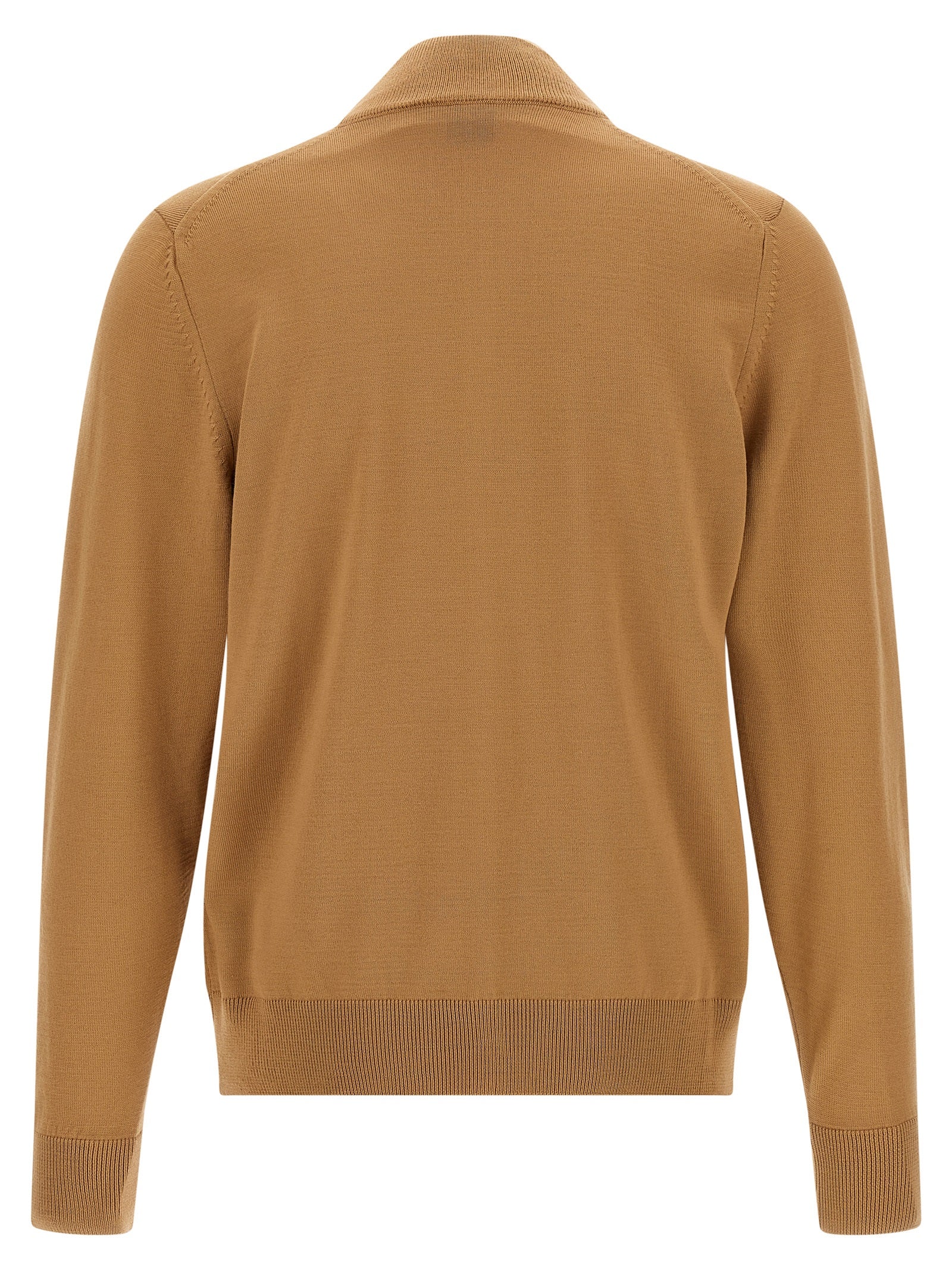 Hugo Boss Brauner Cardigan aus reiner Schurwolle