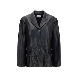 Magda Butrym Schwarzer Blazer aus Lammleder
