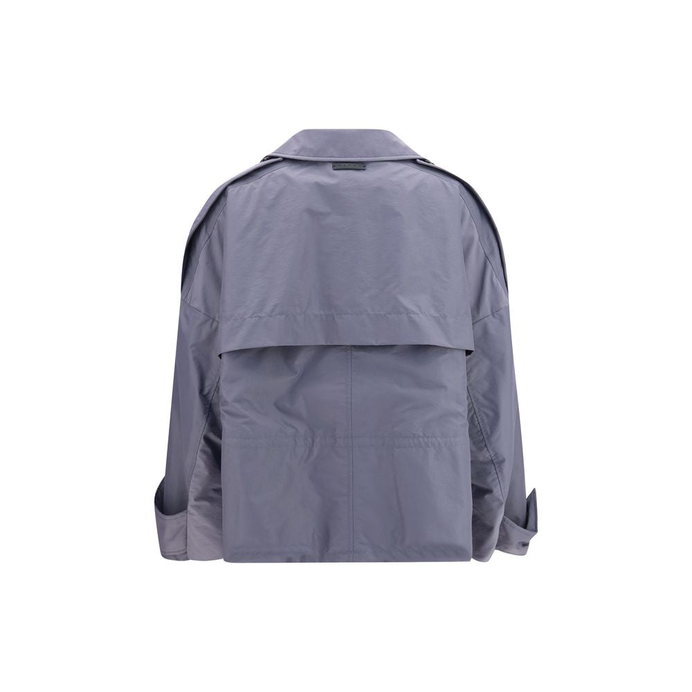 Marni Graue Polyamid-Jacke in voller Länge