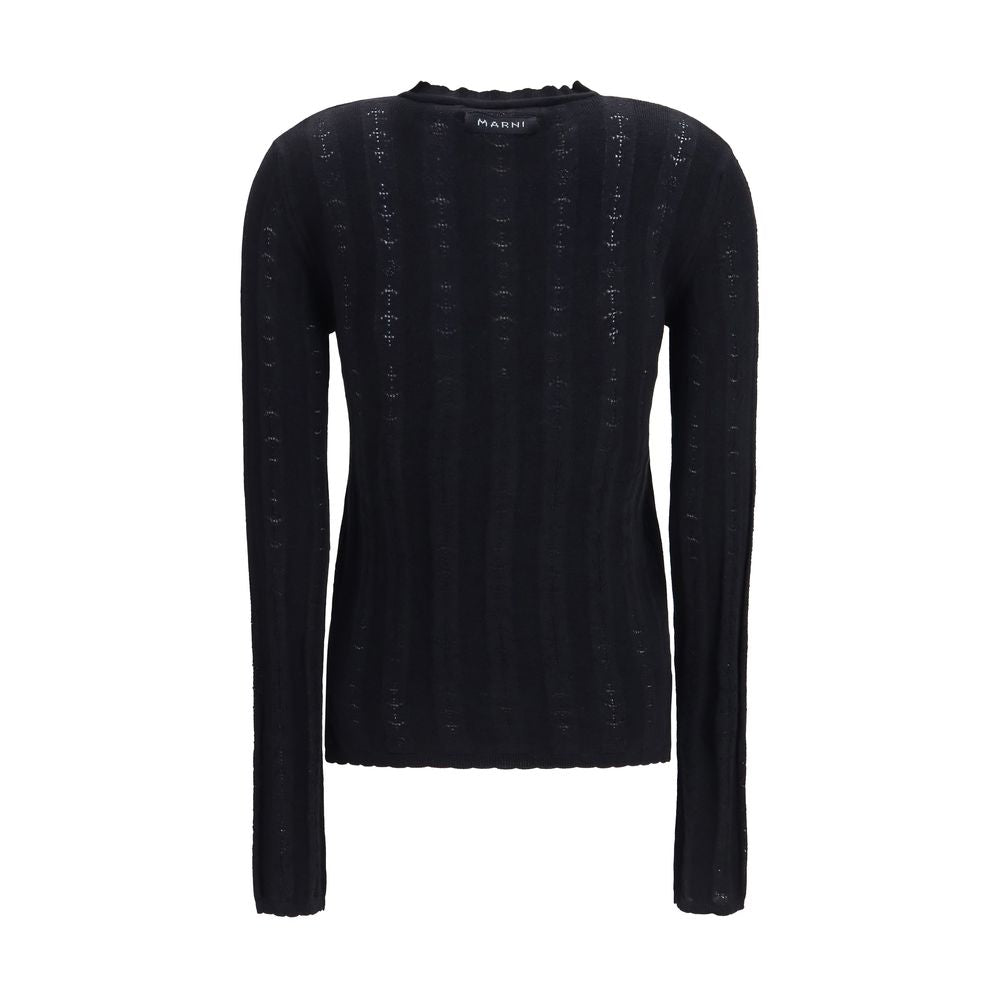 Marni Strickjacke aus schwarzer Wolle Oves Aries