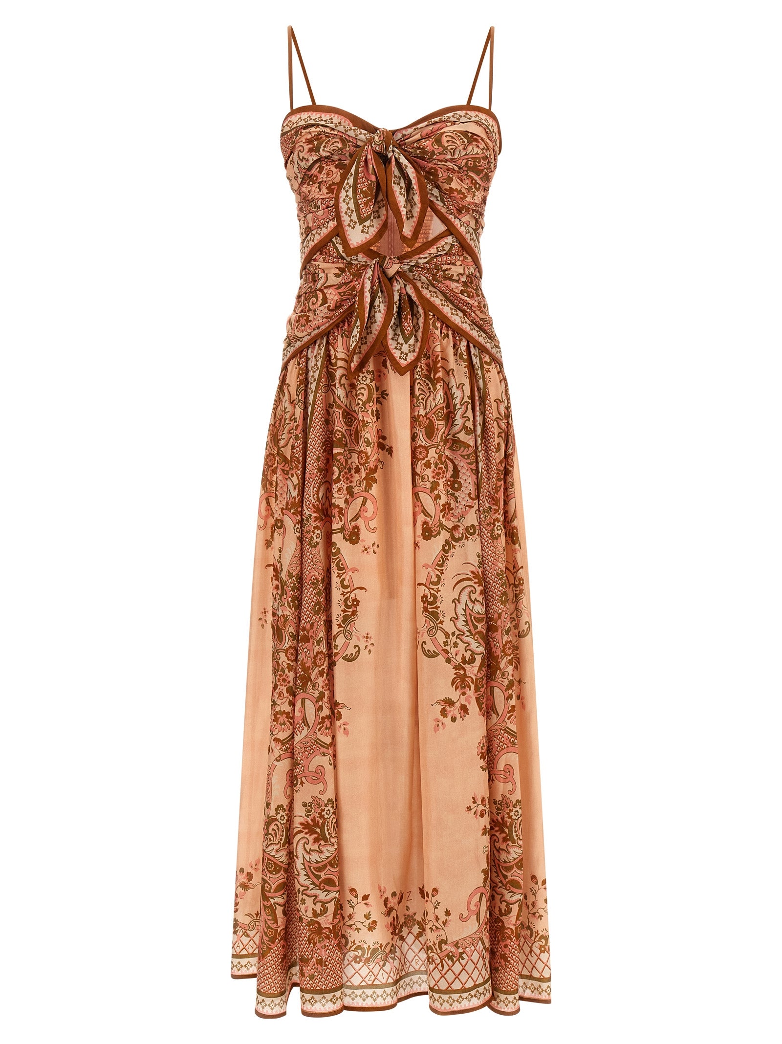 Zimmermann Mehrfarbiges Seiden-Midikleid