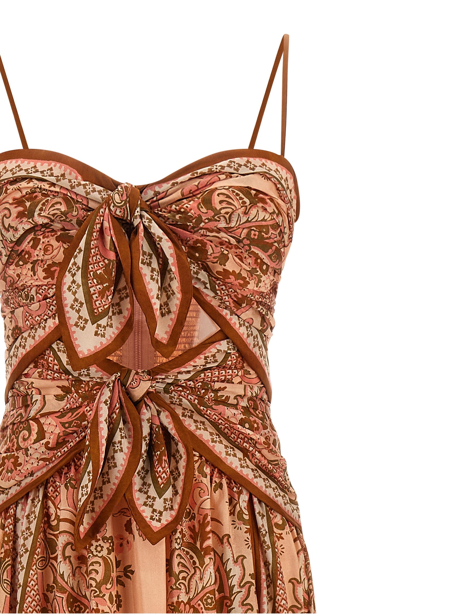 Zimmermann Mehrfarbiges Seiden-Midikleid