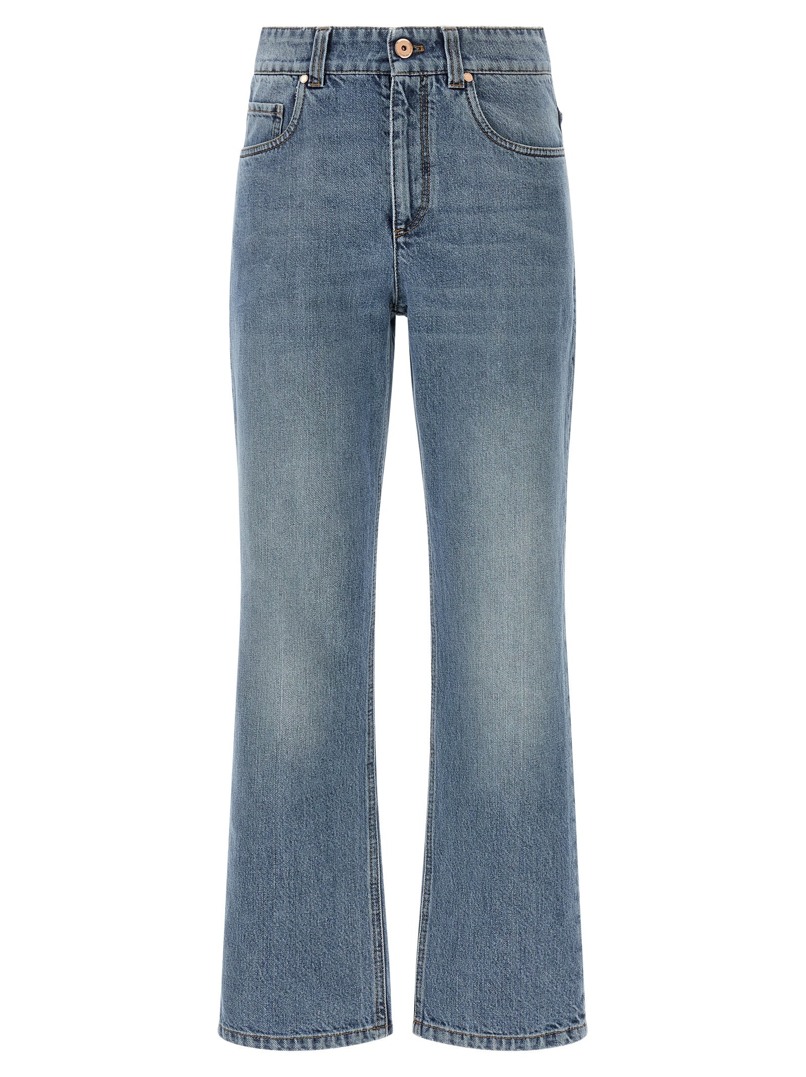 Brunello Cucinelli Blaue Cropped Jeans aus Baumwolle