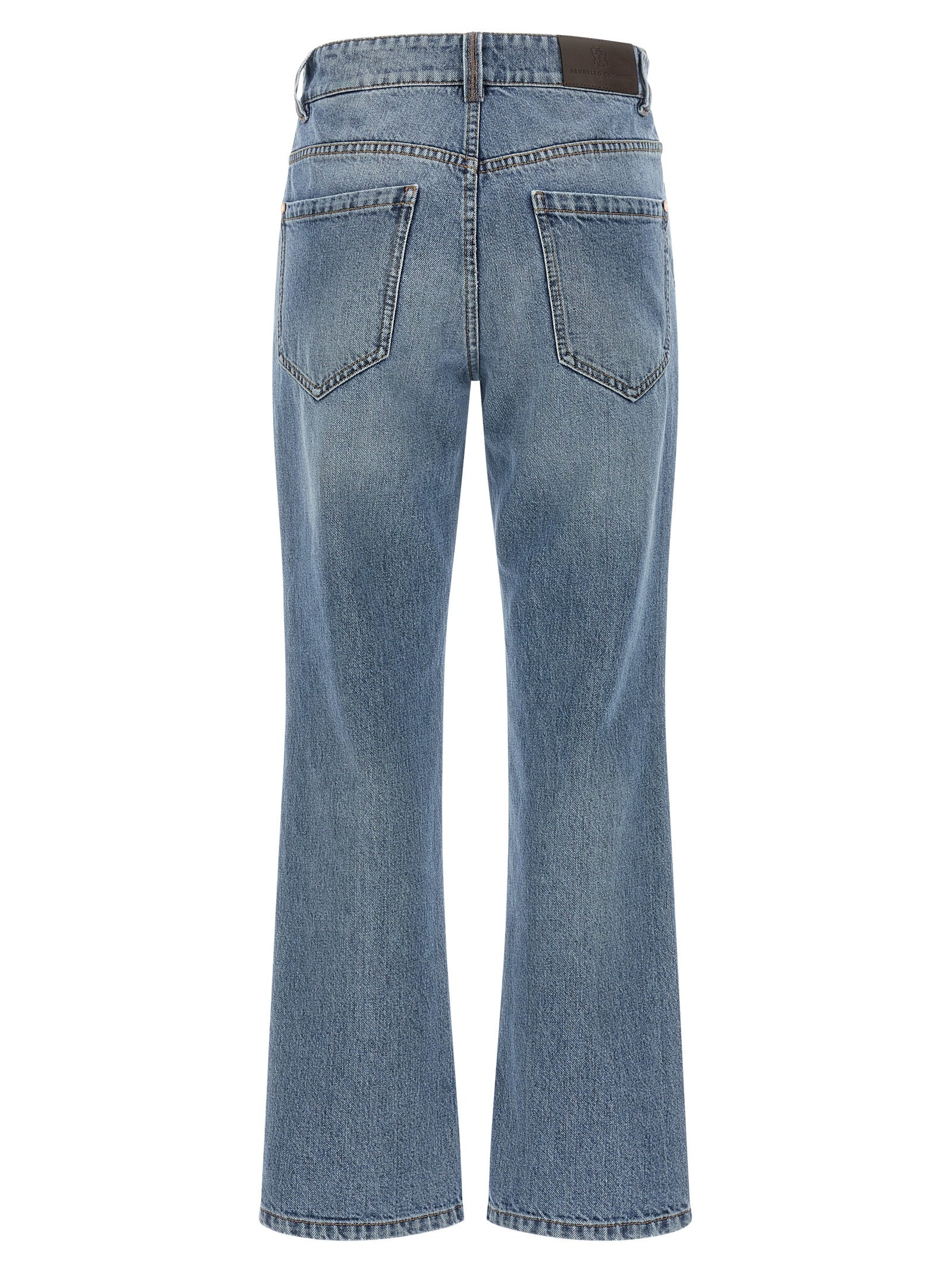 Brunello Cucinelli Blaue Cropped Jeans aus Baumwolle