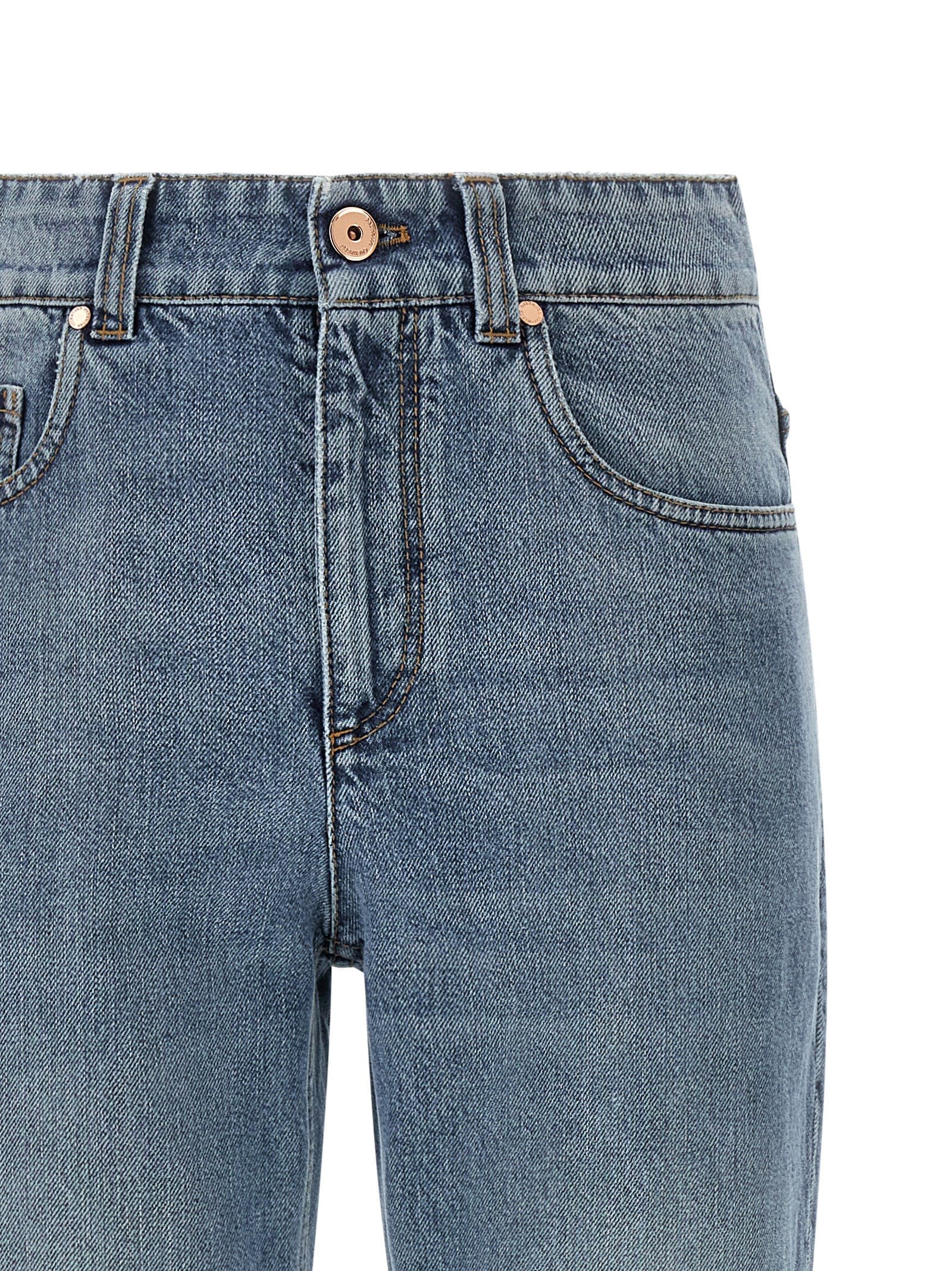 Brunello Cucinelli Blaue Cropped Jeans aus Baumwolle