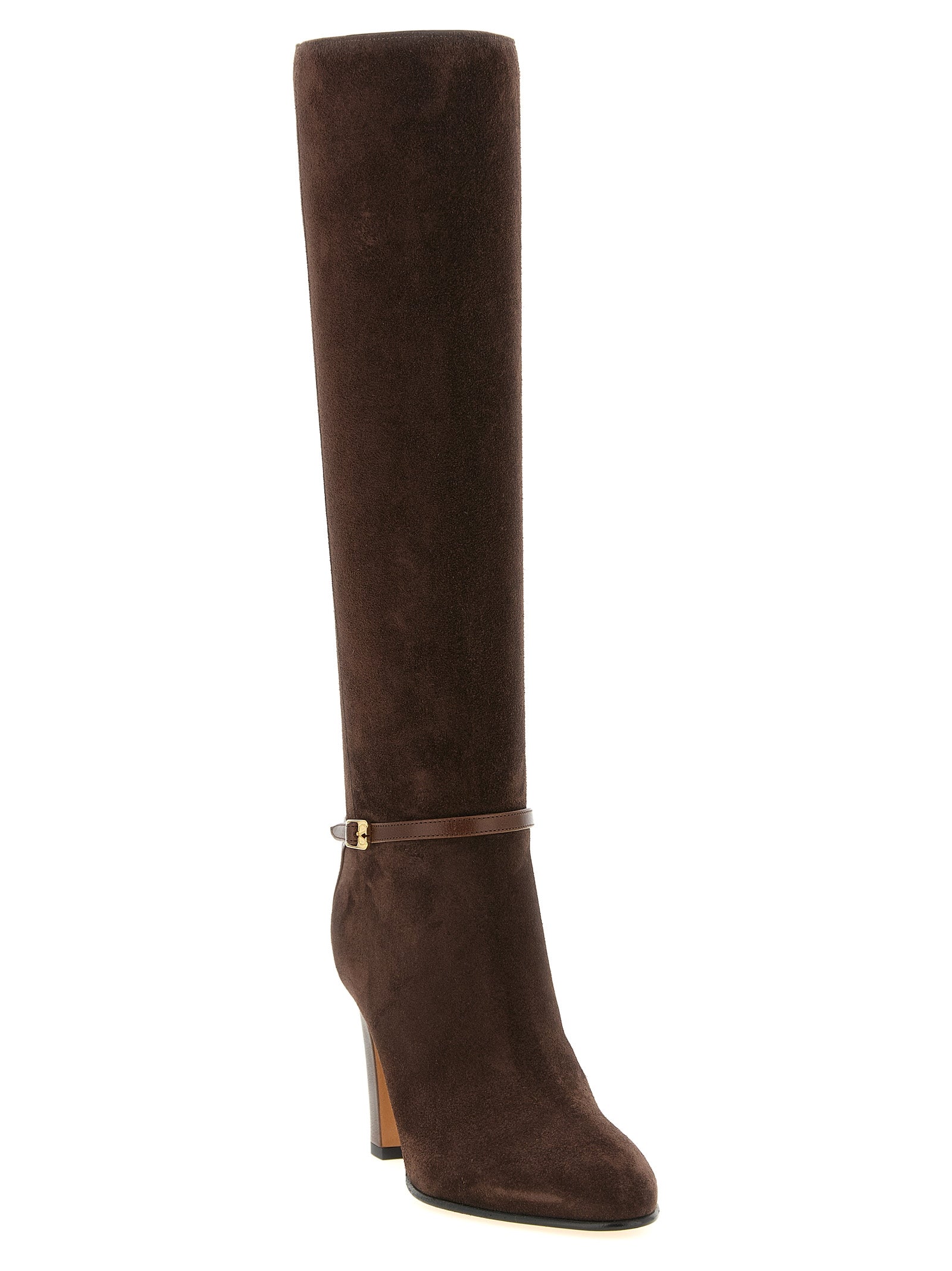 Valentino Garavani Braun Kalbsleder Overknee-Stiefel