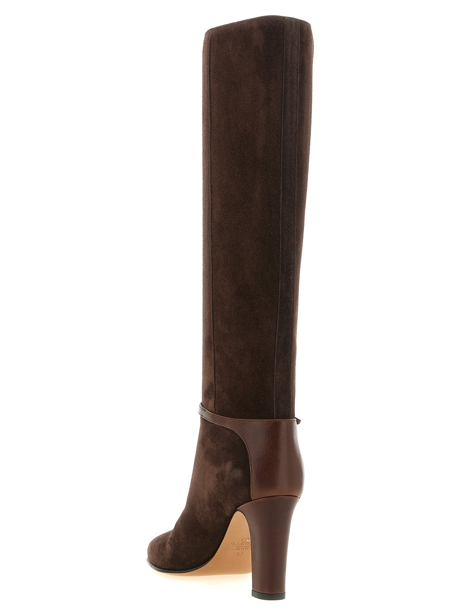 Valentino Garavani Braun Kalbsleder Overknee-Stiefel