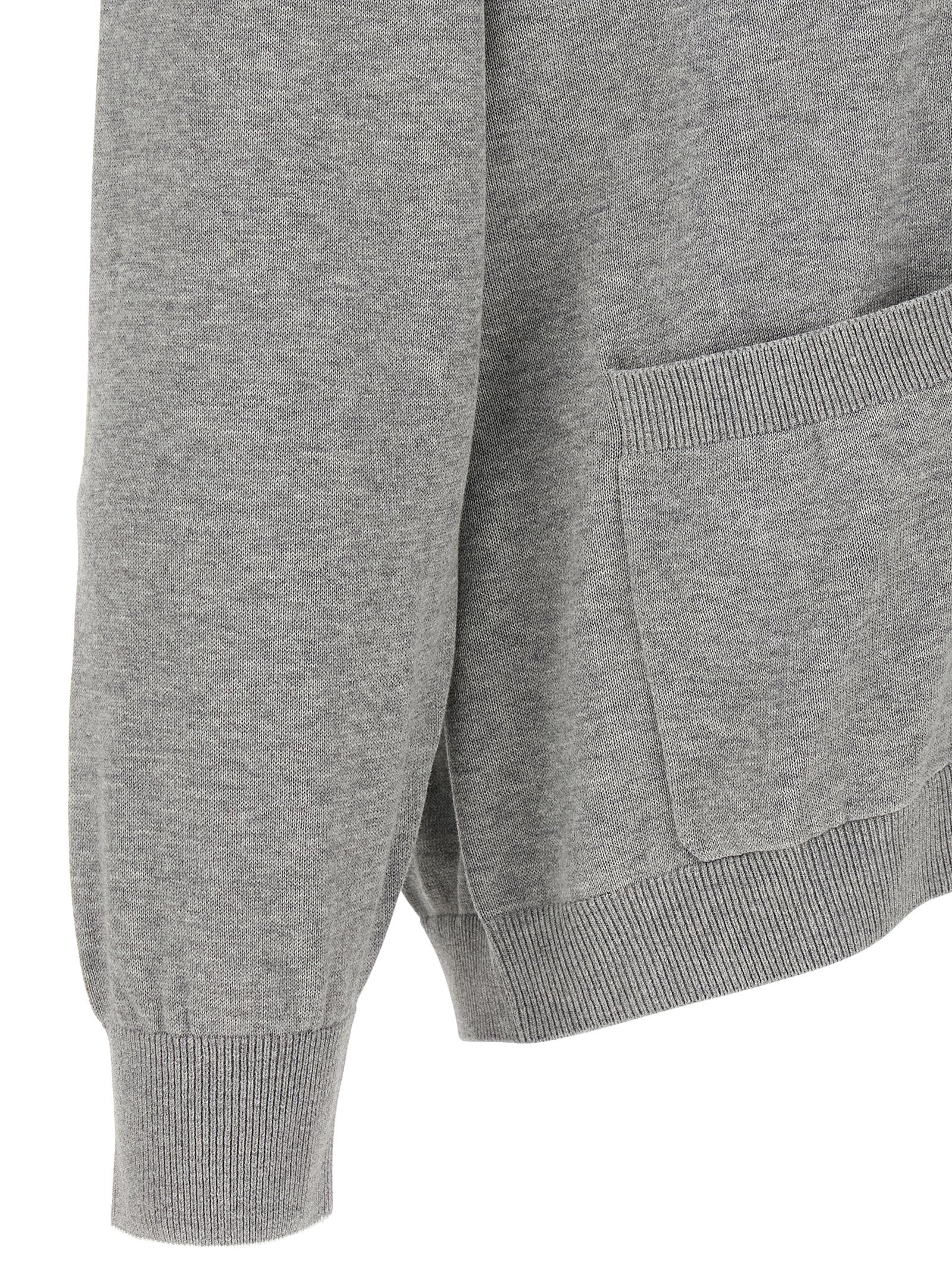 Brunello Cucinelli Grauer Baumwollcardigan