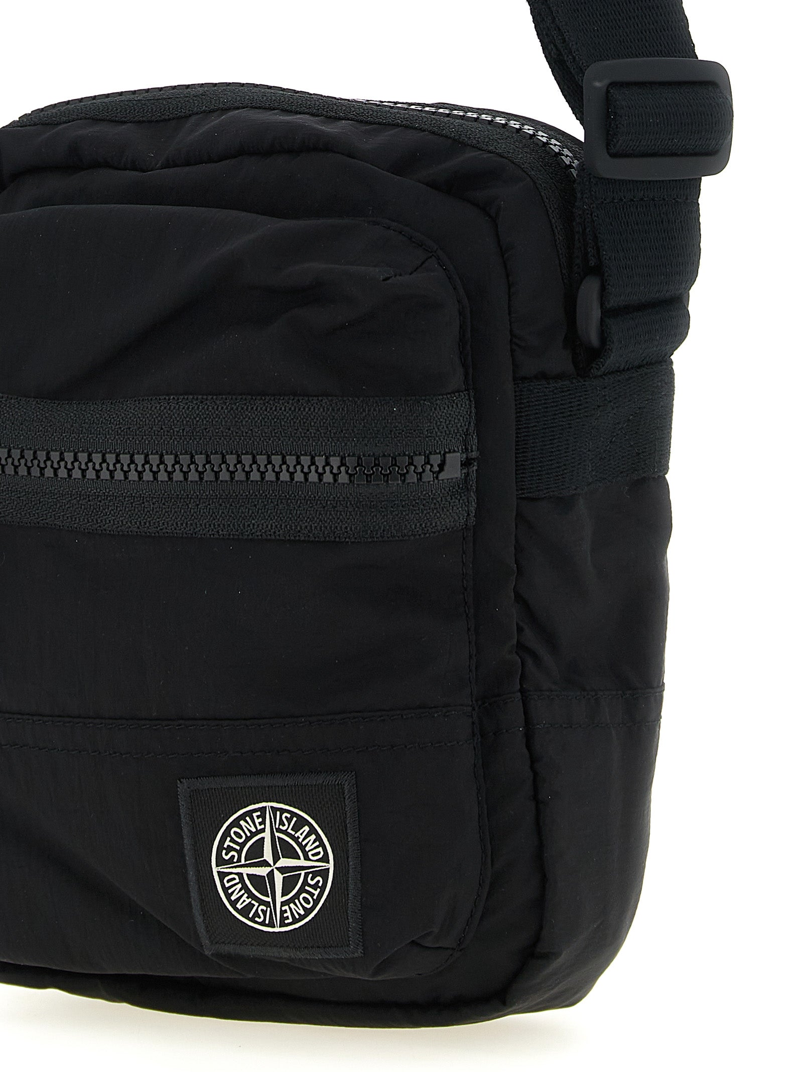 Stone Island Schwarze Crossbody-Tasche aus Polyamid