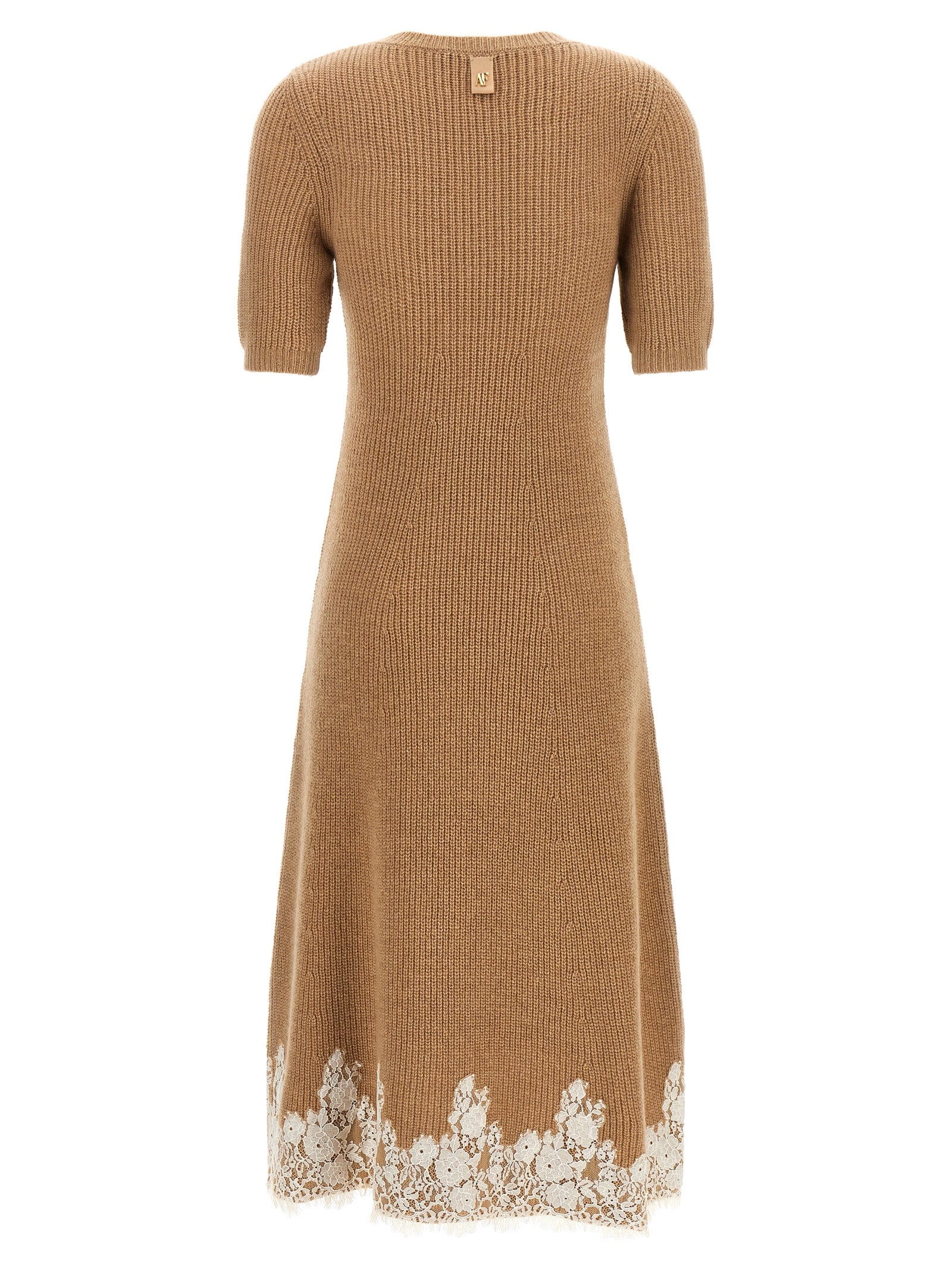 Alberta Ferretti Braunes Kaschmir-Midikleid