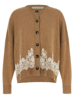 Alberta Ferretti Brauner Kaschmir-Strickjacke