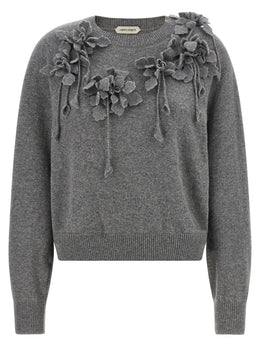 Alberta Ferretti Grauer Cardigan aus reiner Schurwolle