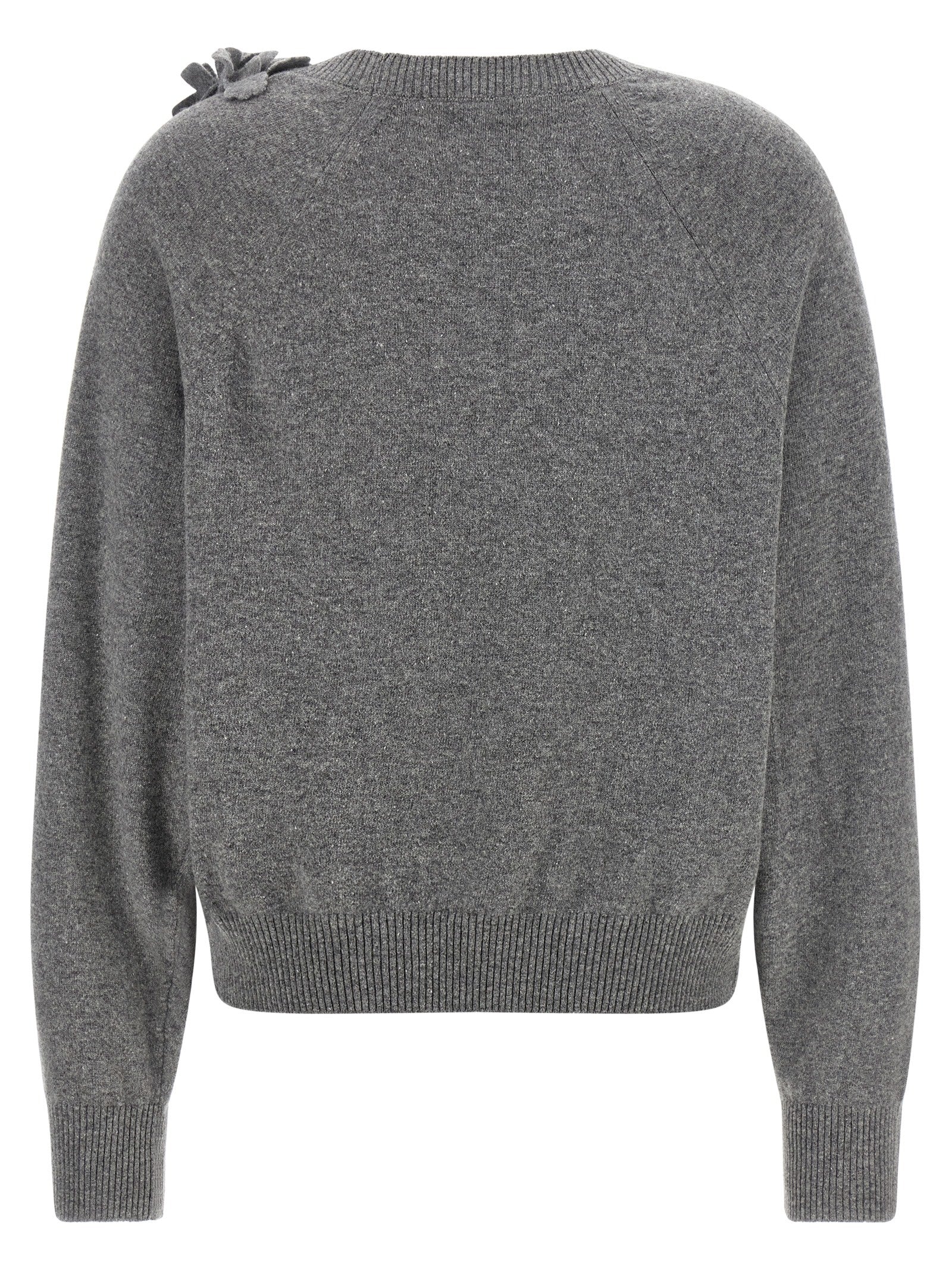 Alberta Ferretti Grauer Cardigan aus reiner Schurwolle