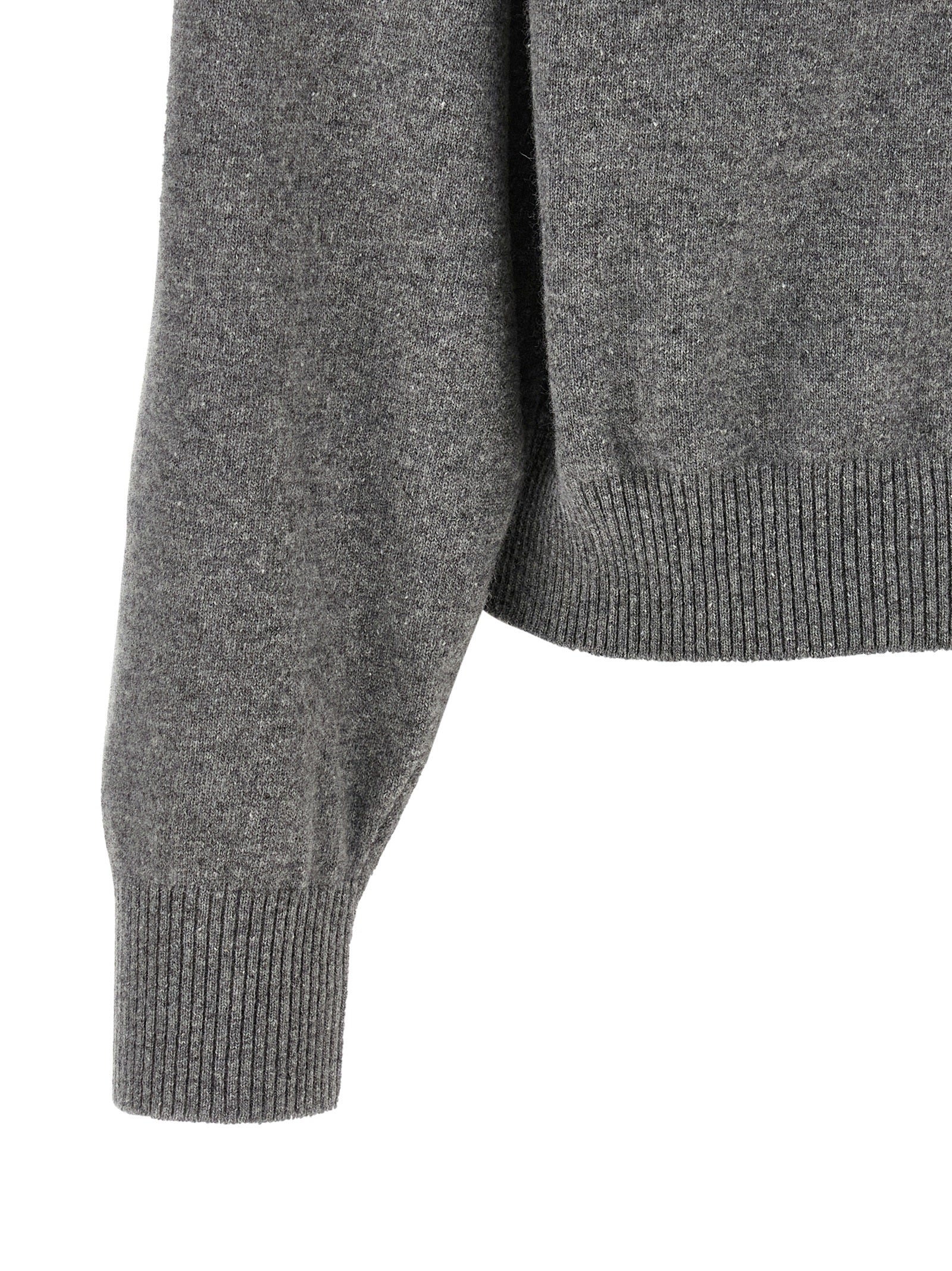 Alberta Ferretti Grauer Cardigan aus reiner Schurwolle