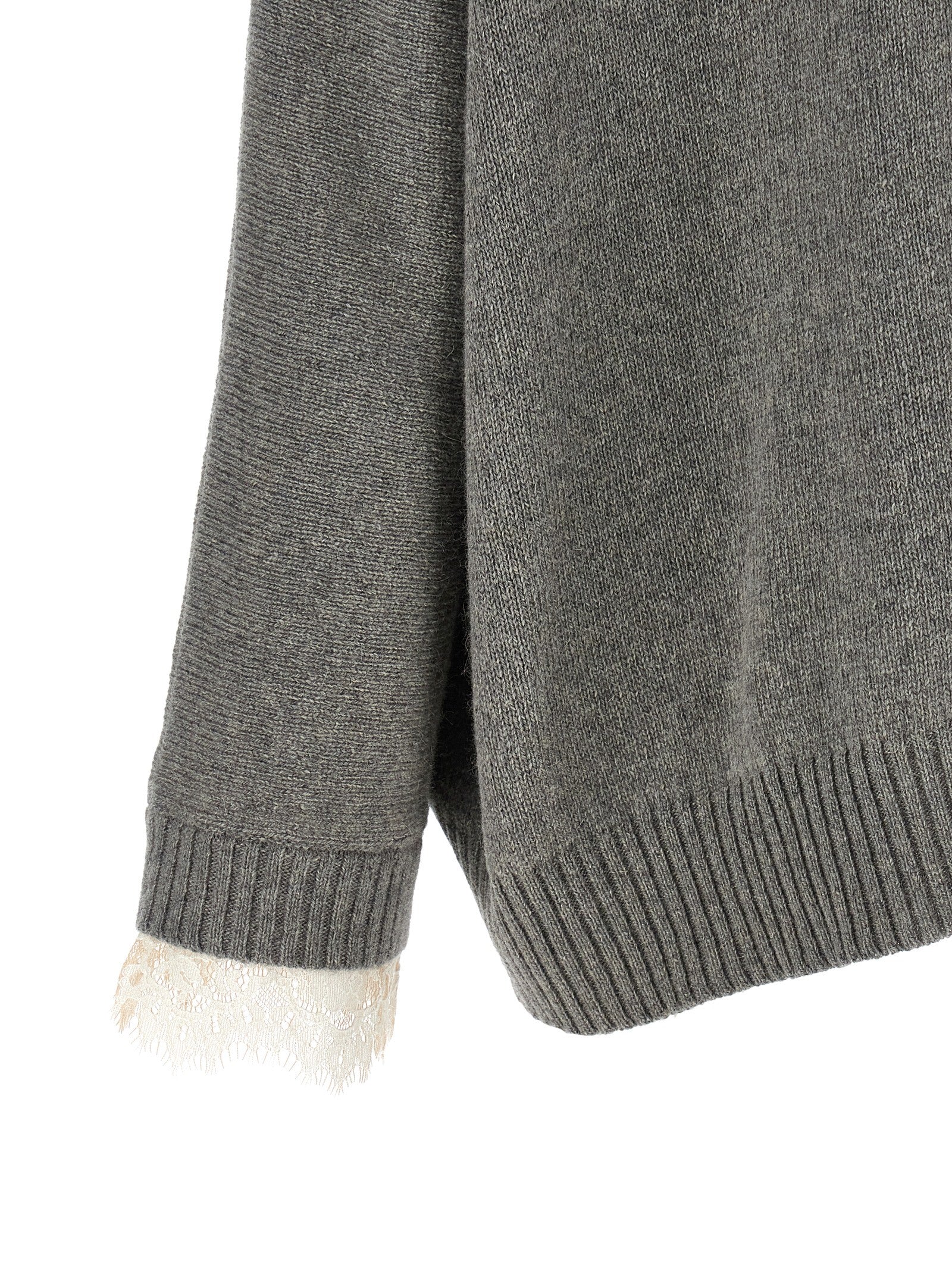 Alberta Ferretti Grauer Kaschmir-Strickjacke