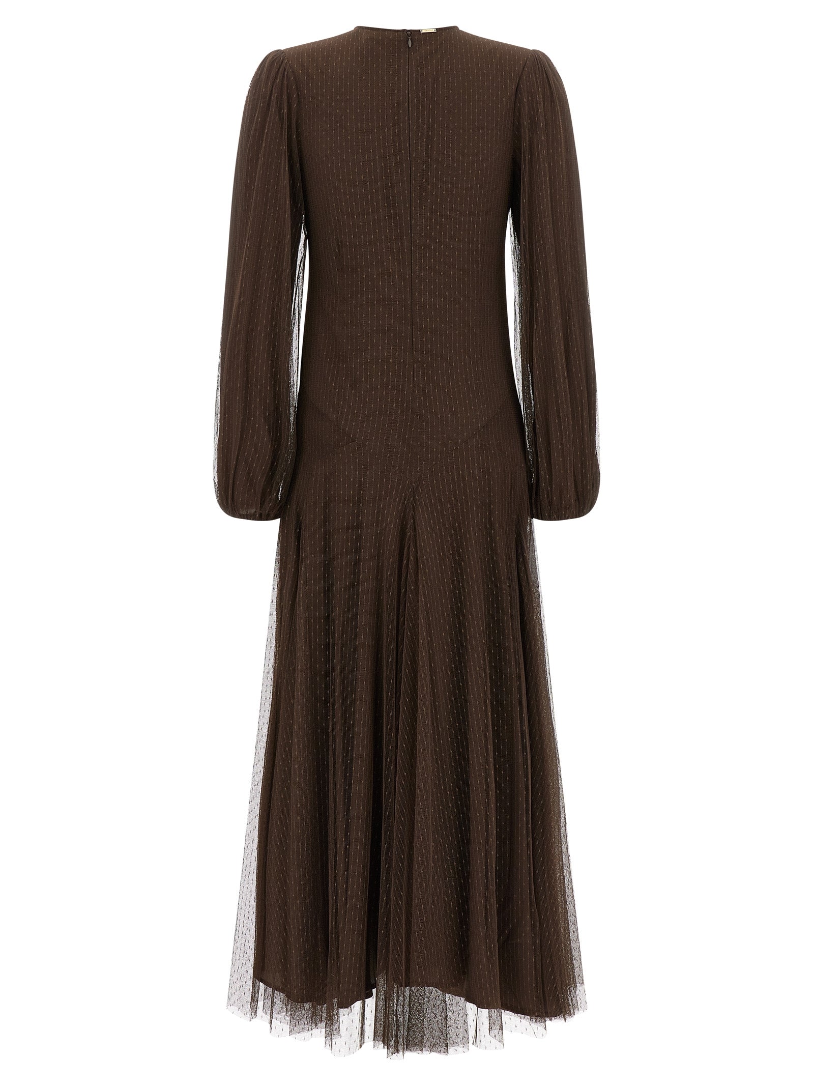 Twinset Braunes Polyester-Maxikleid