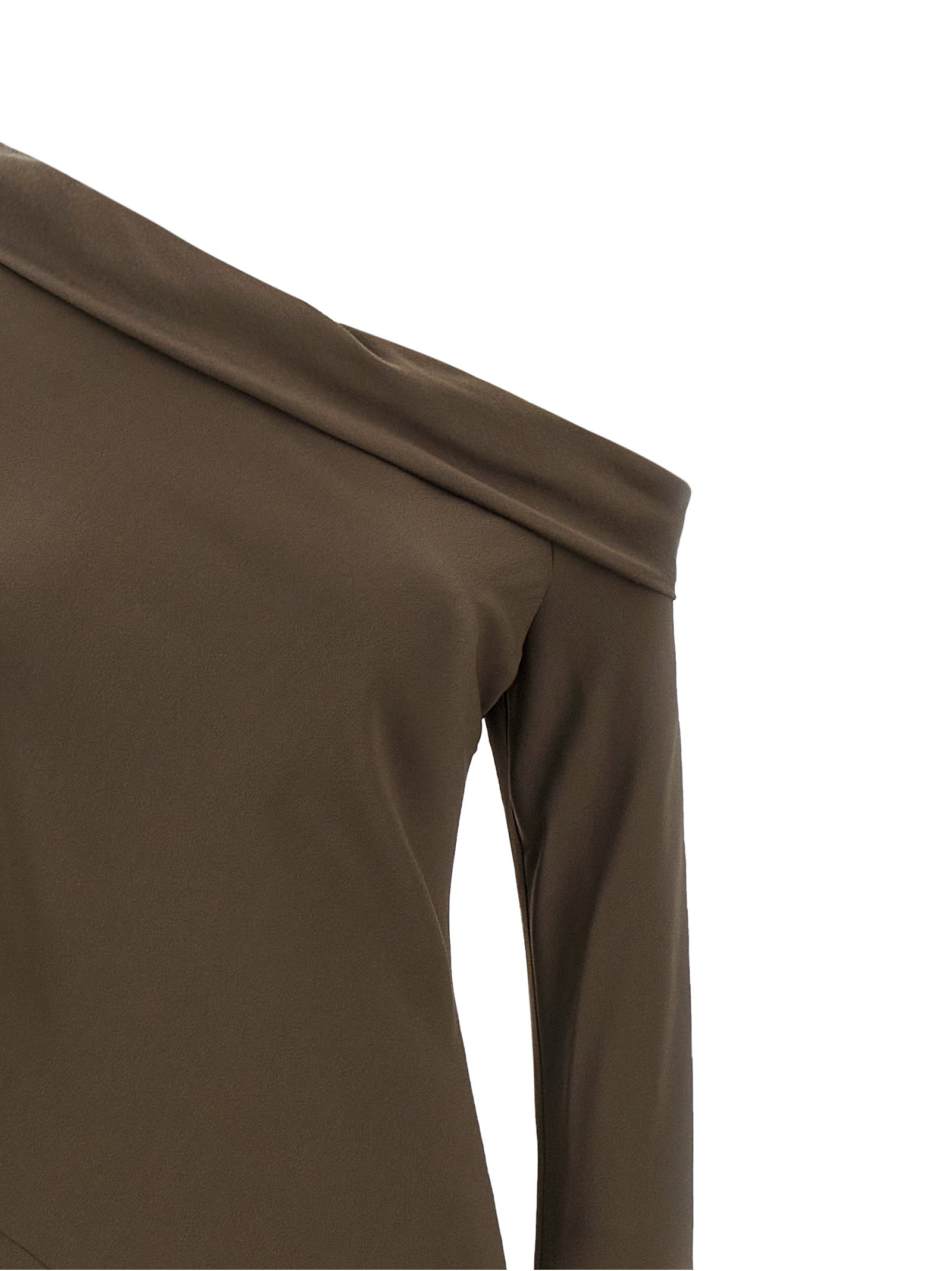 Alberta Ferretti Braunes Viskose-Maxikleid