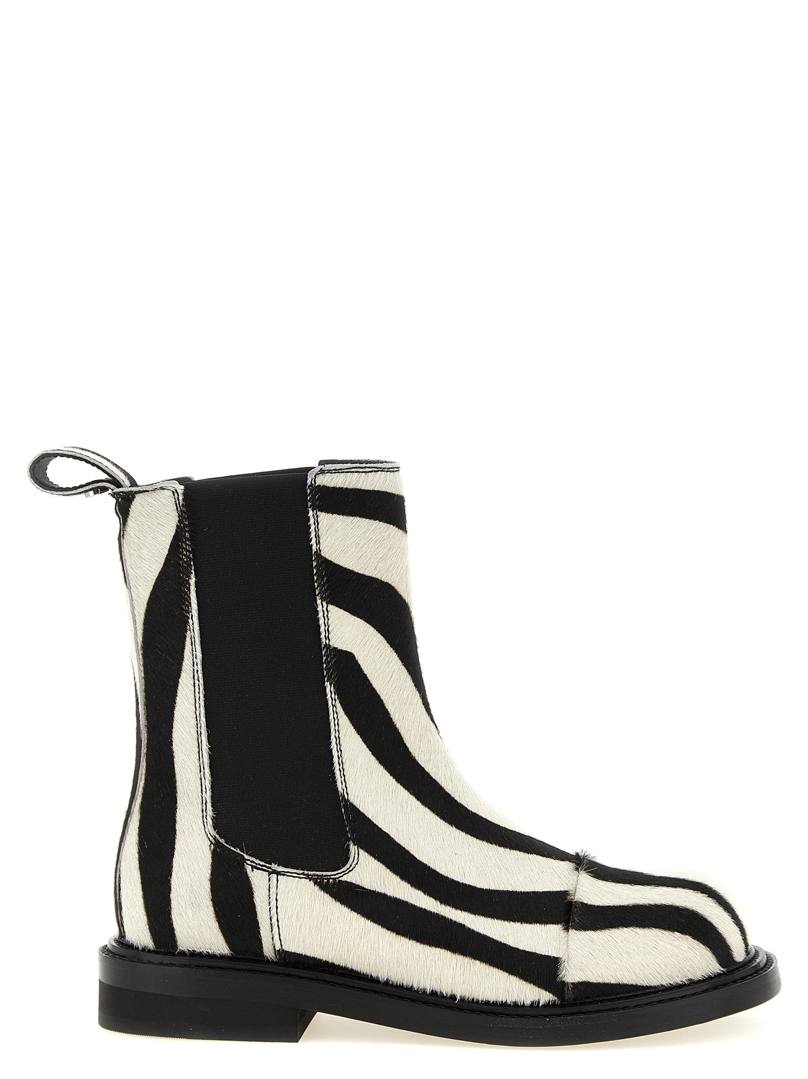 Moschino Ankle Boots aus zweifarbigem Kalbsleder