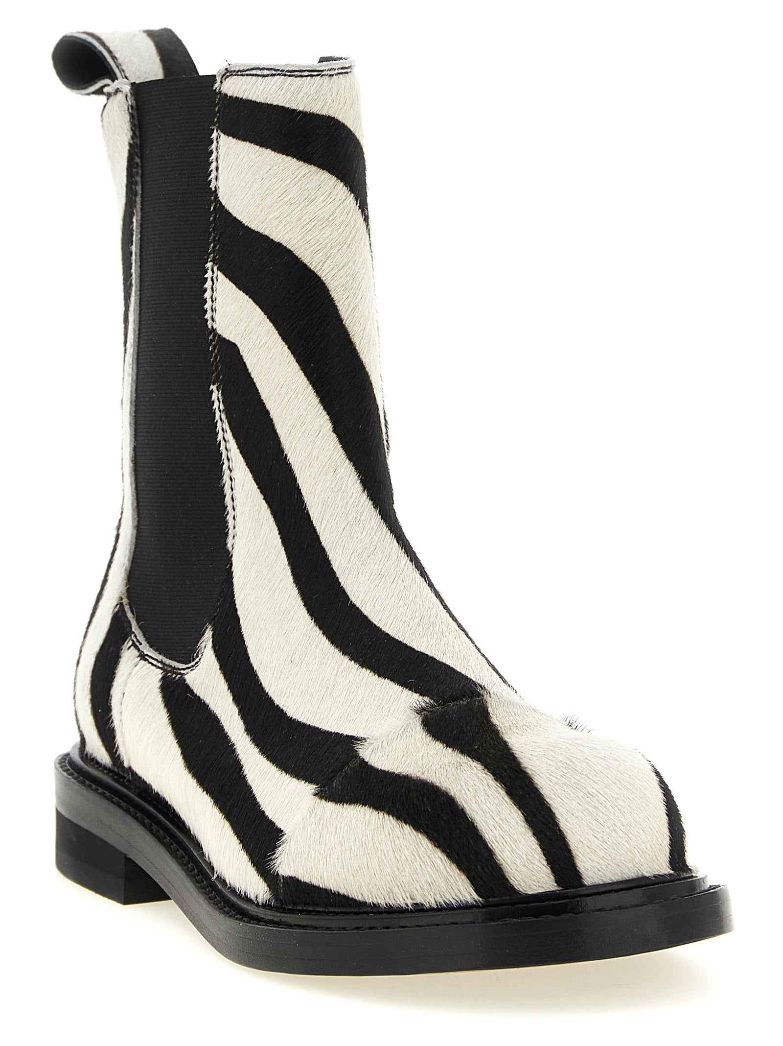 Moschino Ankle Boots aus zweifarbigem Kalbsleder