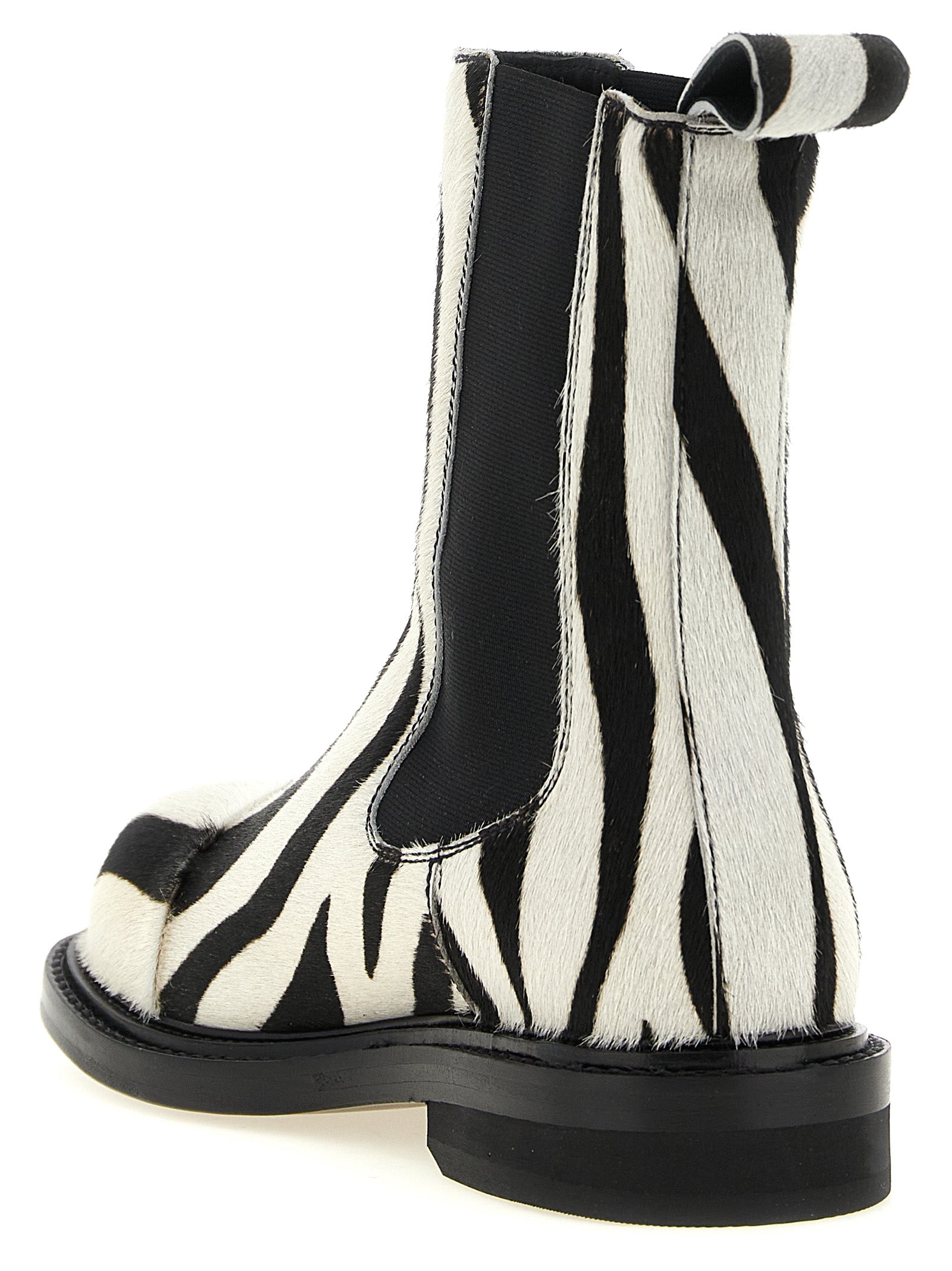 Moschino Ankle Boots aus zweifarbigem Kalbsleder
