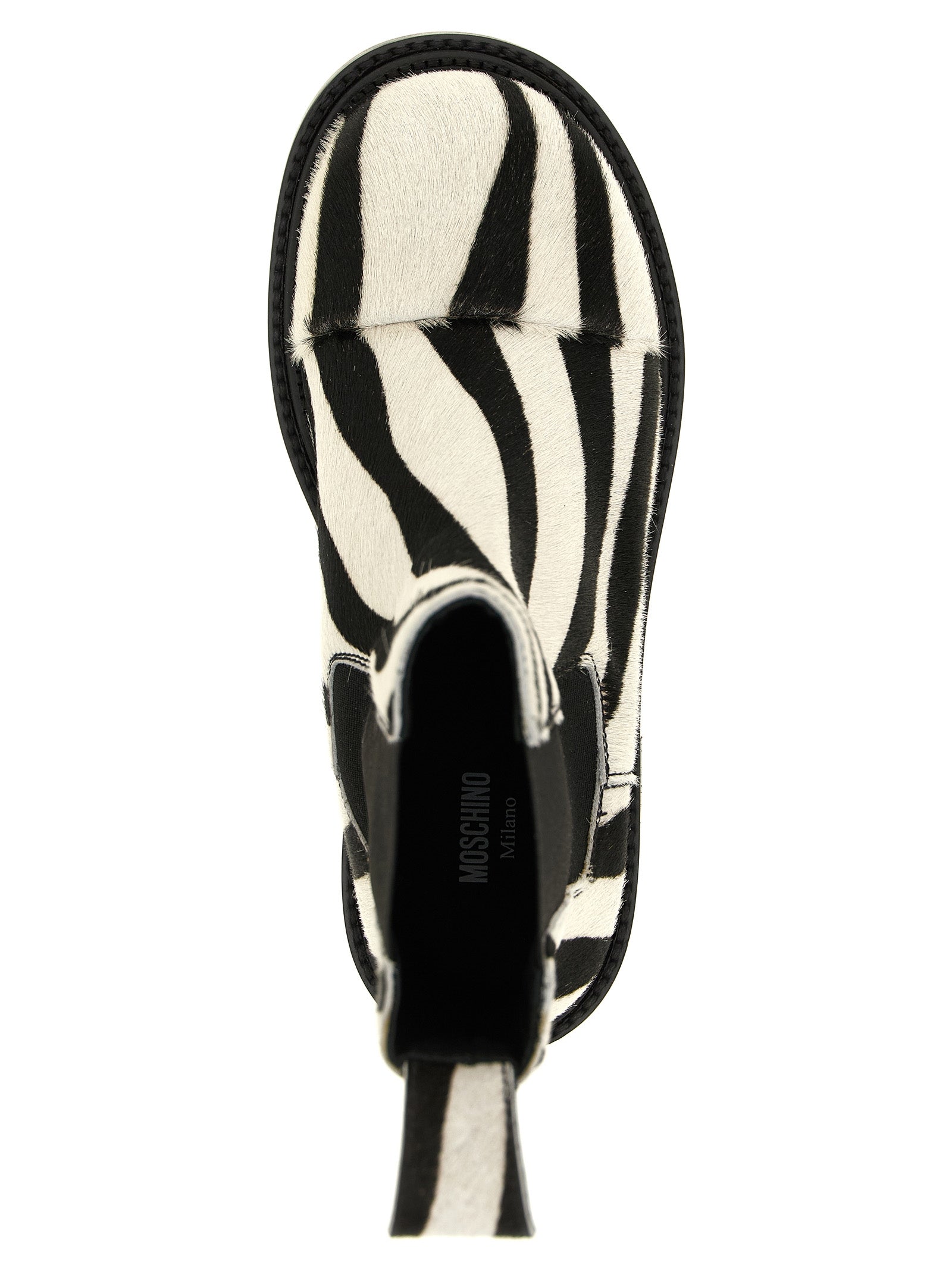Moschino Ankle Boots aus zweifarbigem Kalbsleder