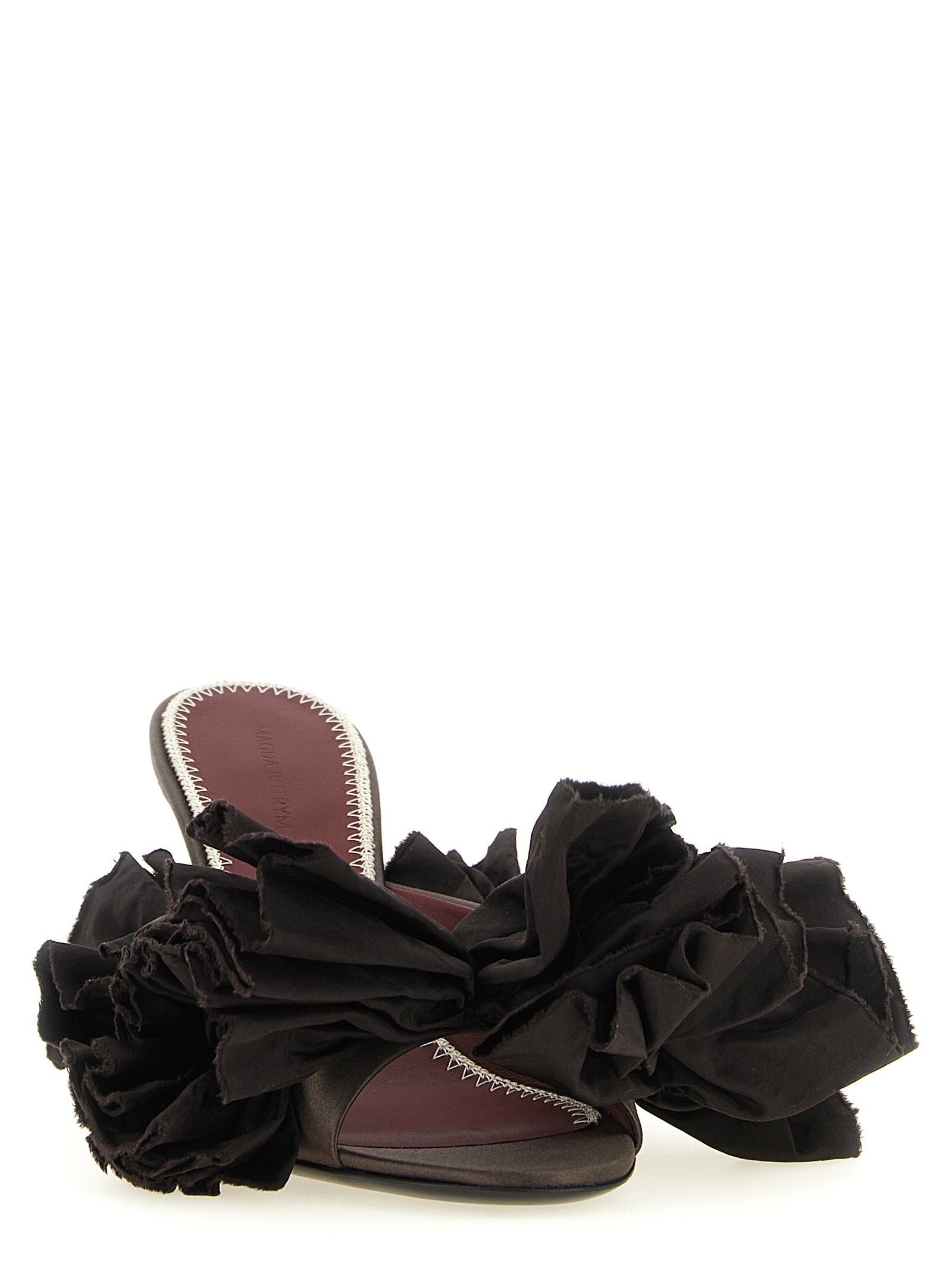 Magda Butrym Braune Viskose-Sandalen mit Stiletto-Absatz