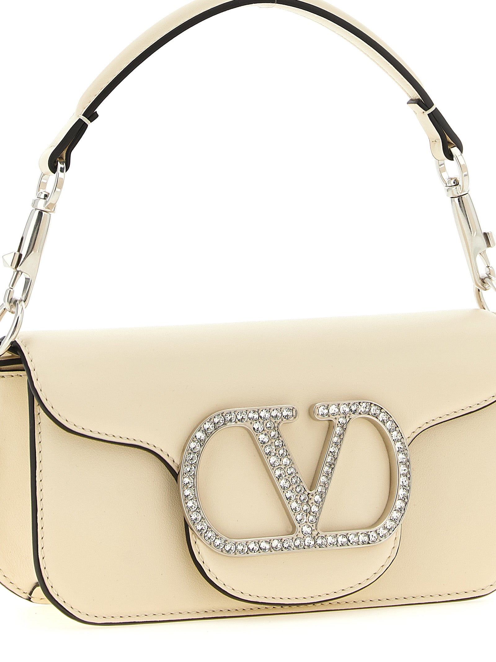 Valentino Garavani Weiße Kalbsleder-Schultertasche