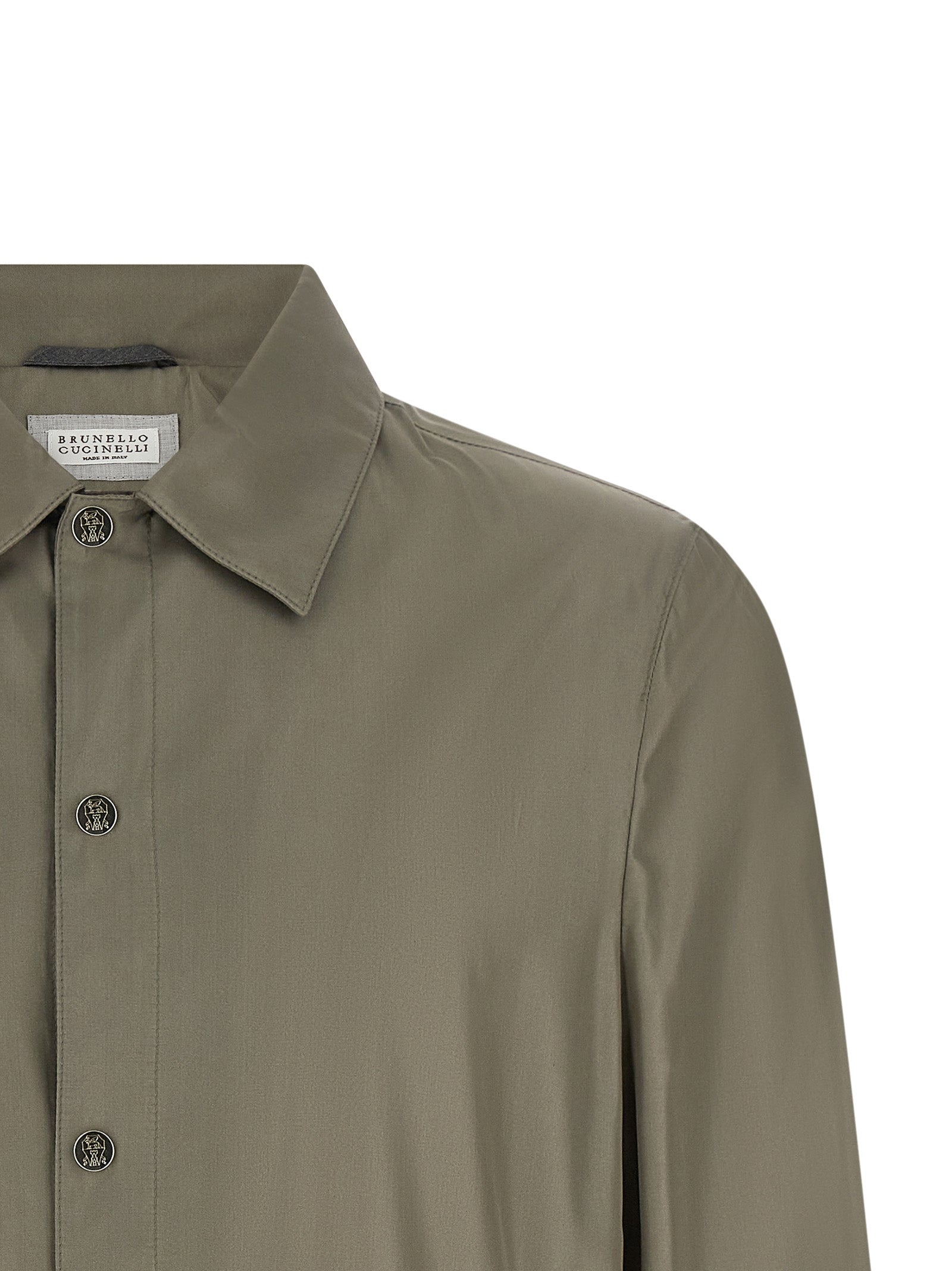 Brunello Cucinelli Zweifarbige Seidenjacke in voller Länge