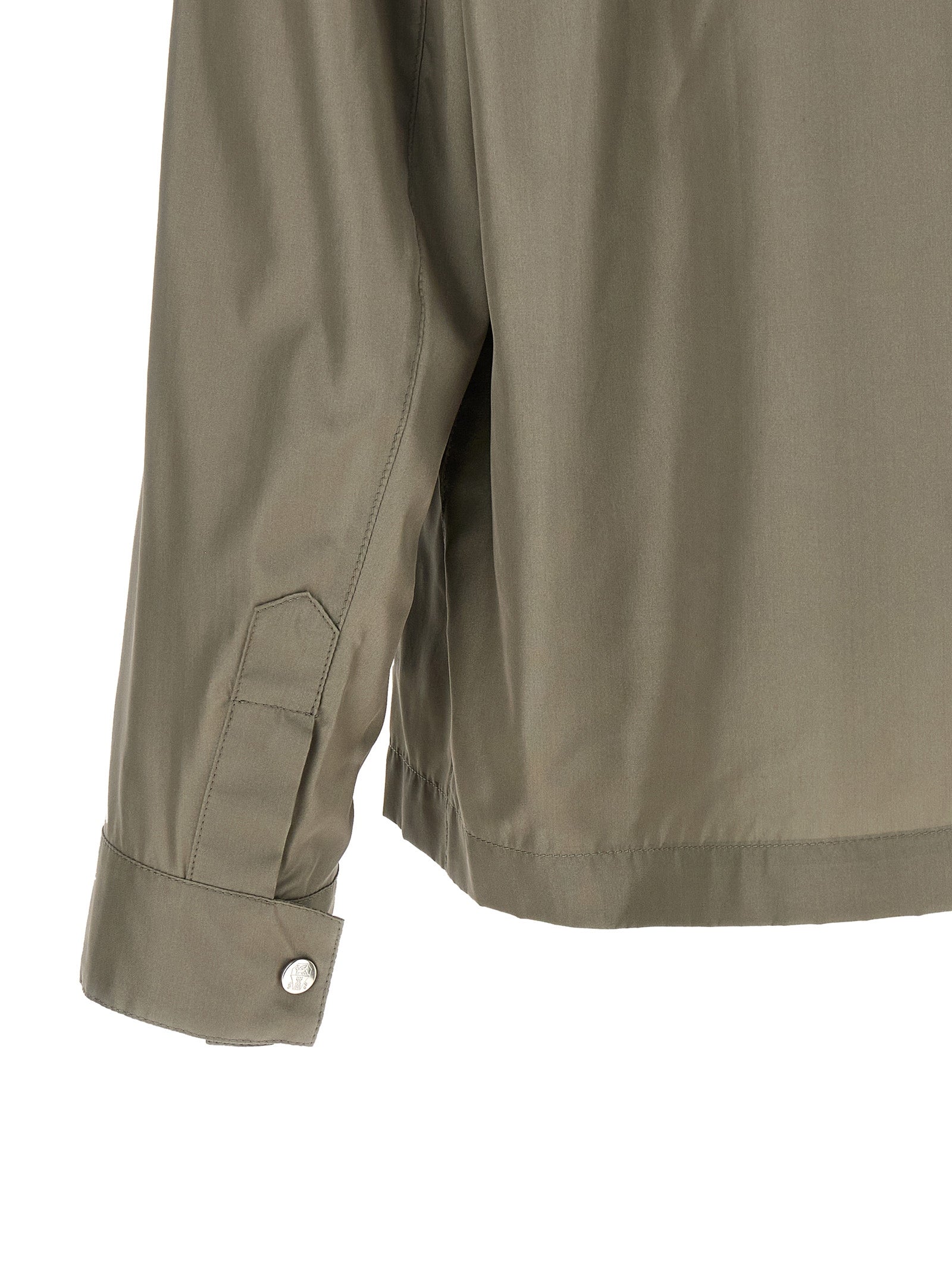 Brunello Cucinelli Zweifarbige Seidenjacke in voller Länge