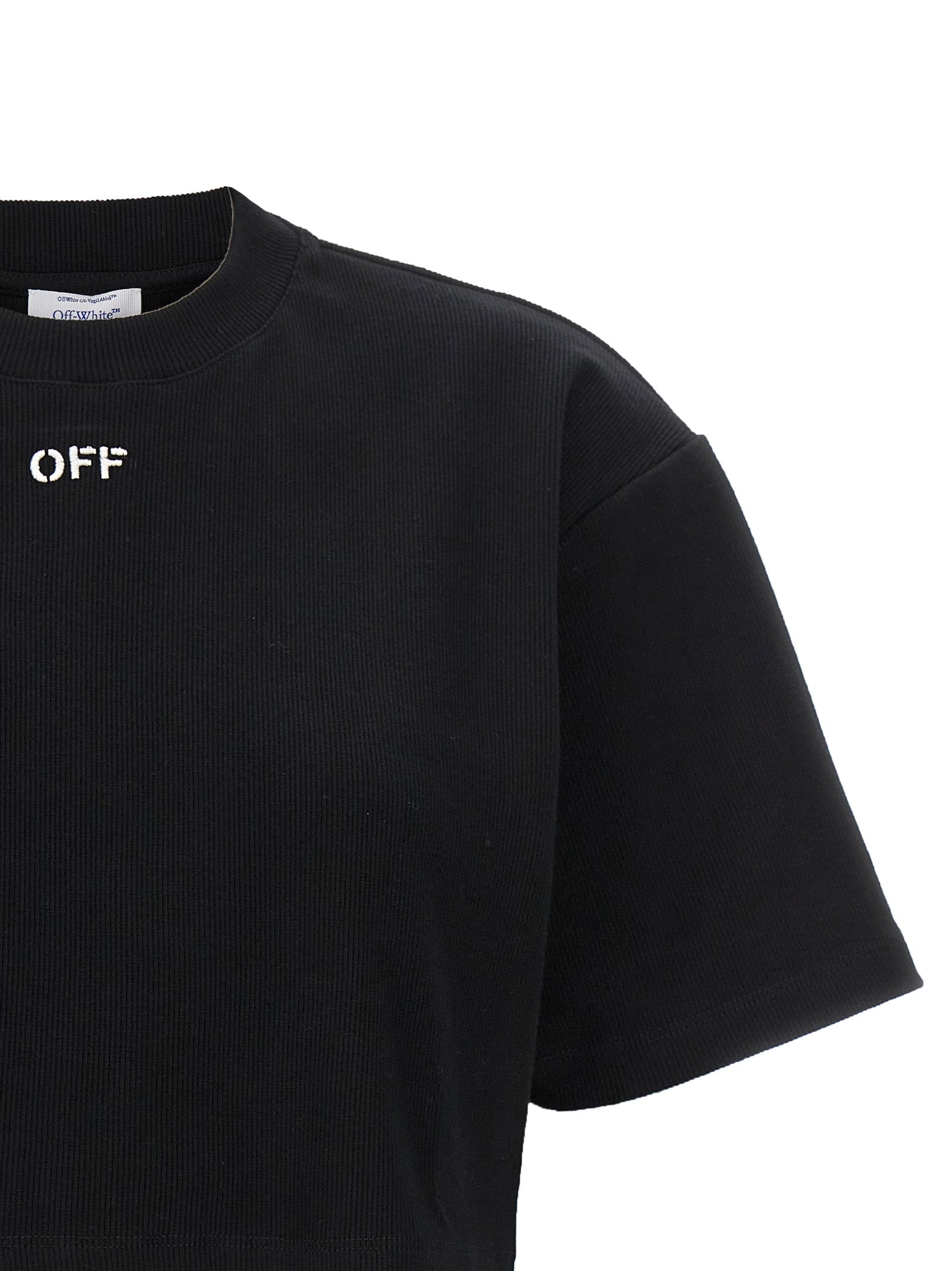Off-White Schwarzes Baumwoll-T-Shirt