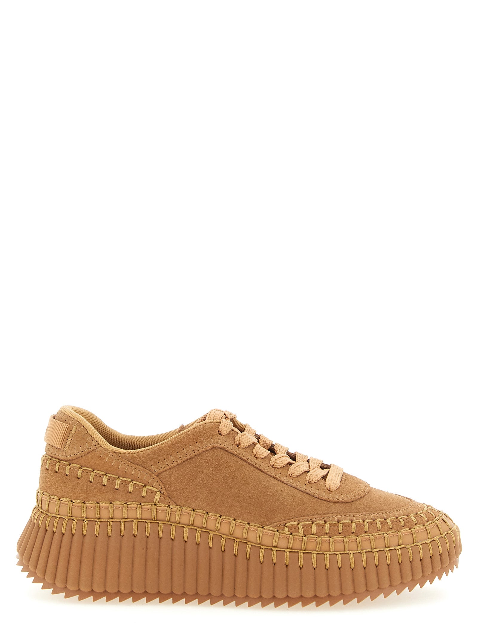 Chloé Beige Polyester Plateau-Sneaker