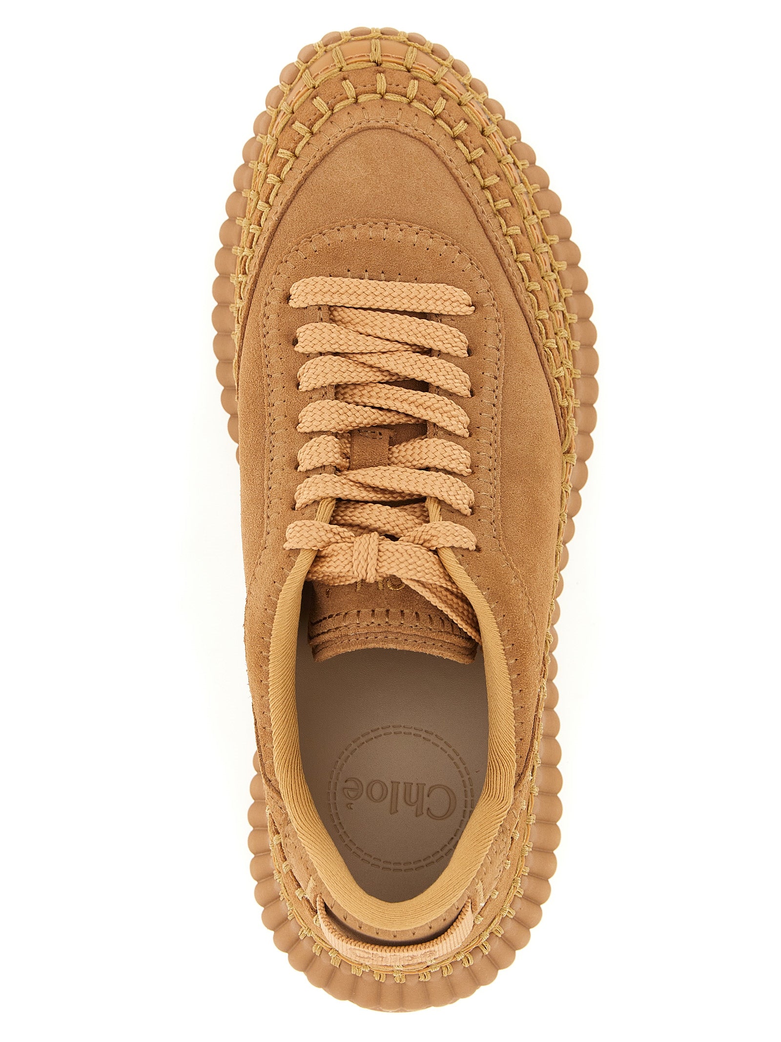 Chloé Beige Polyester Plateau-Sneaker