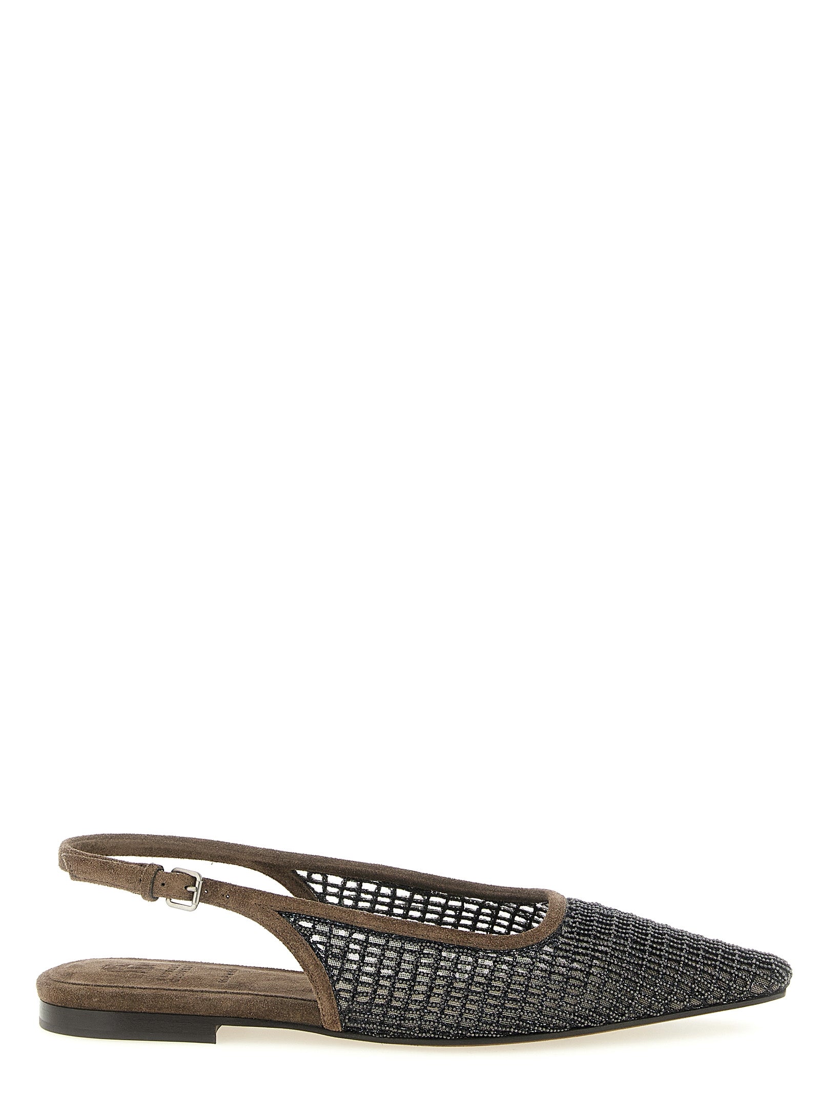 Brunello Cucinelli Ballerinas aus braunem Kalbsleder