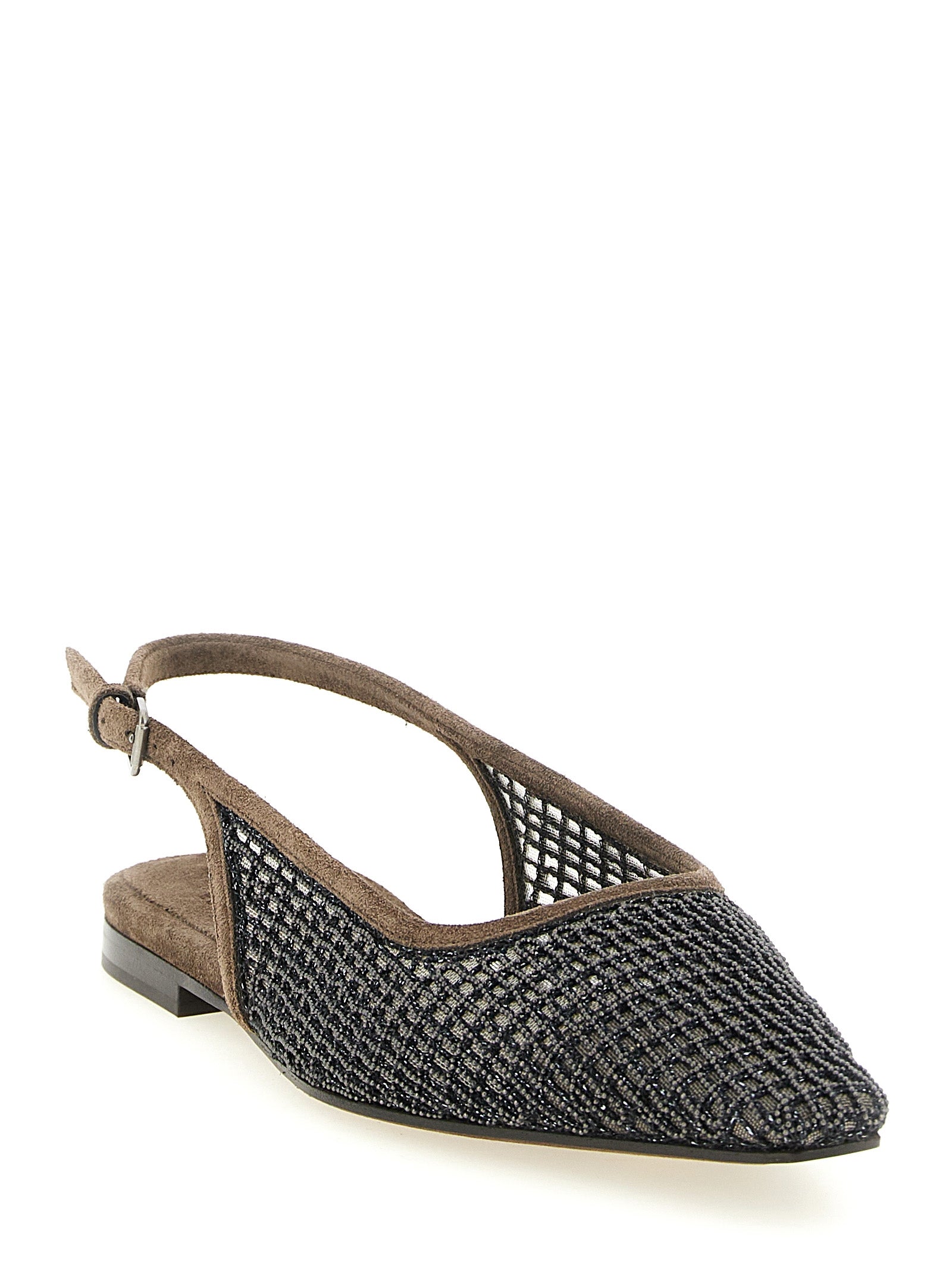 Brunello Cucinelli Ballerinas aus braunem Kalbsleder