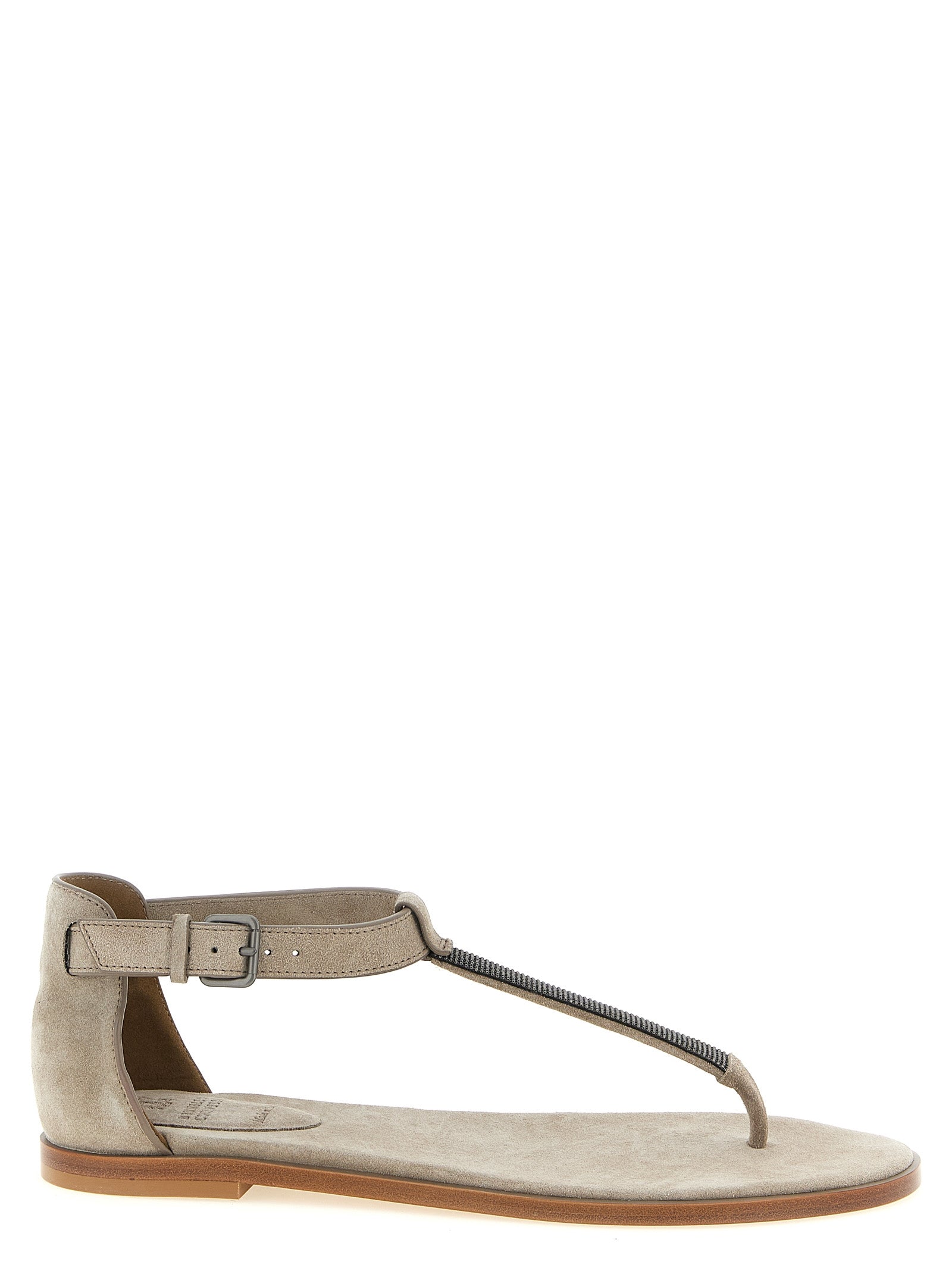 Brunello Cucinelli Beige Kalbsleder Sandalen