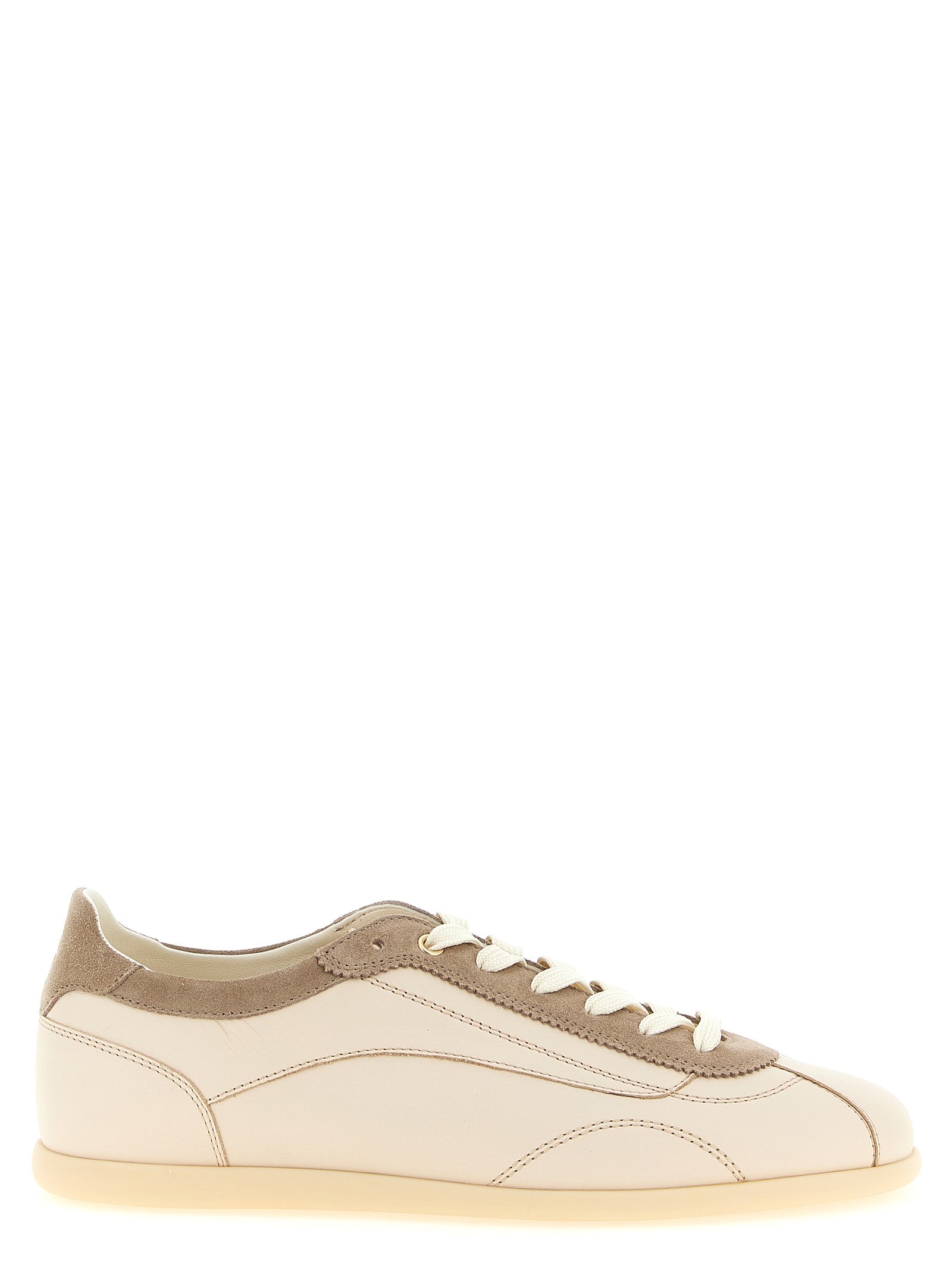 Brunello Cucinelli Beige Kalbsleder Low-Top-Sneaker