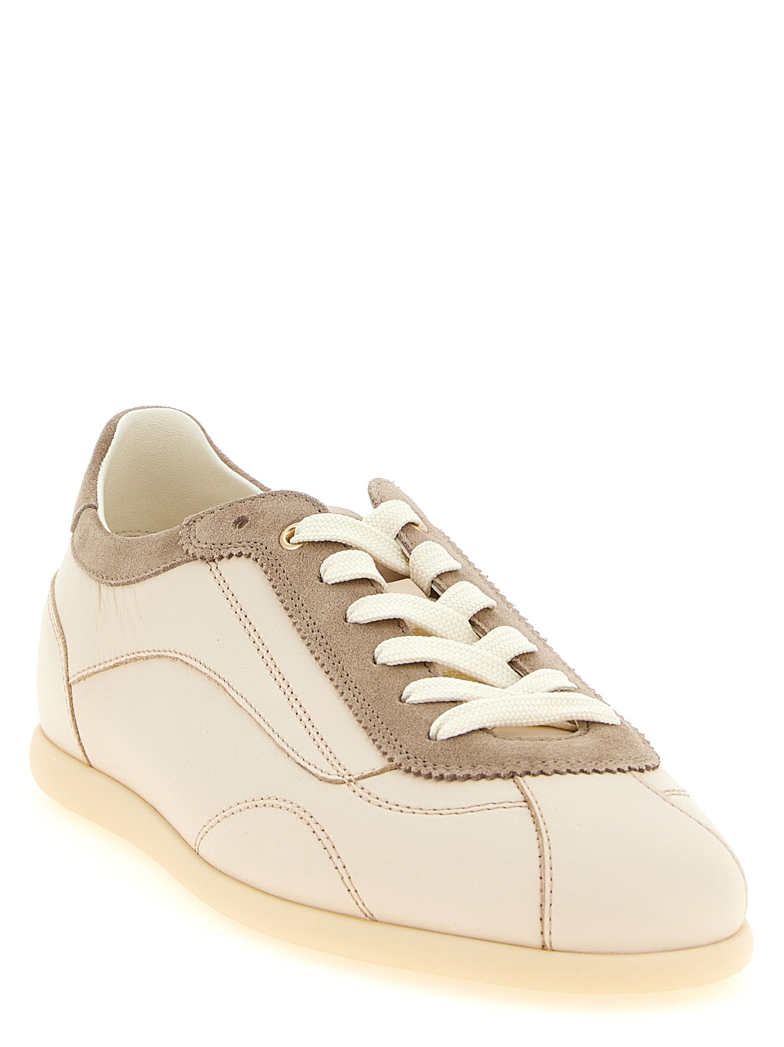 Brunello Cucinelli Beige Kalbsleder Low-Top-Sneaker
