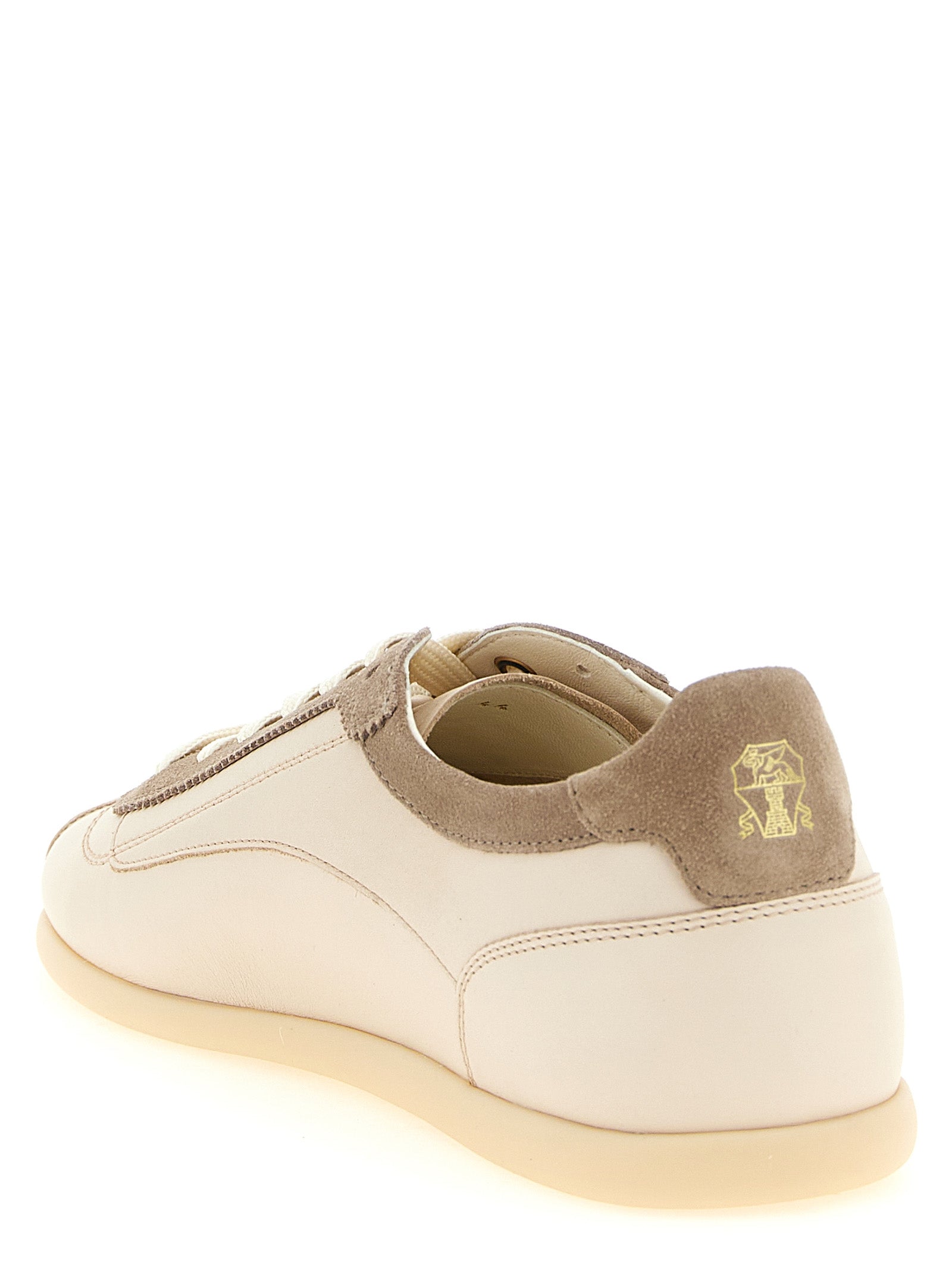 Brunello Cucinelli Beige Kalbsleder Low-Top-Sneaker