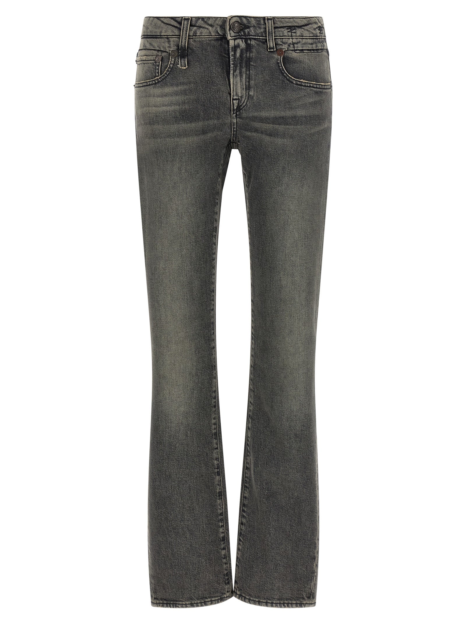 R13 Schwarze Bootcut-Jeans aus Baumwolle