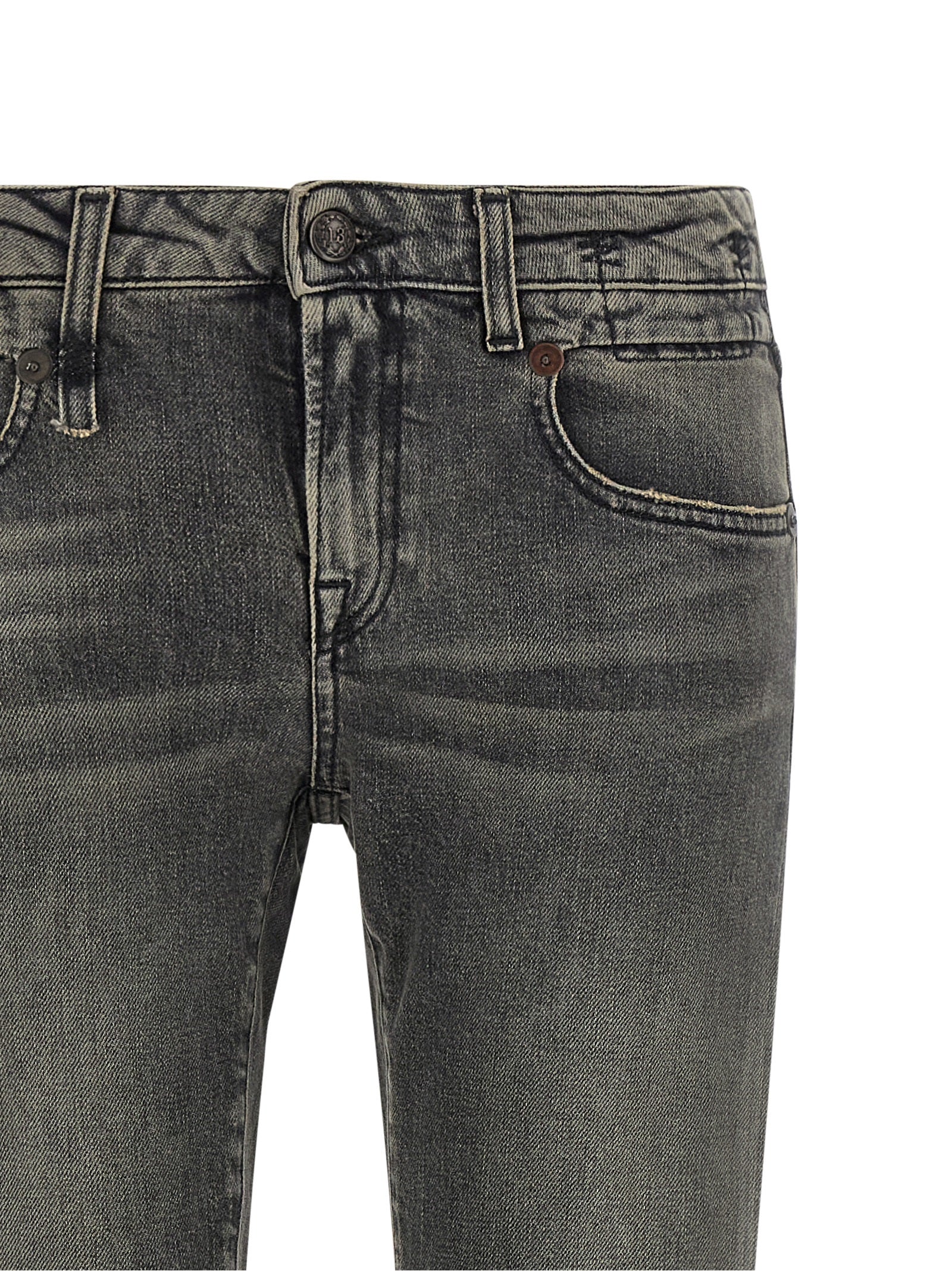 R13 Schwarze Bootcut-Jeans aus Baumwolle