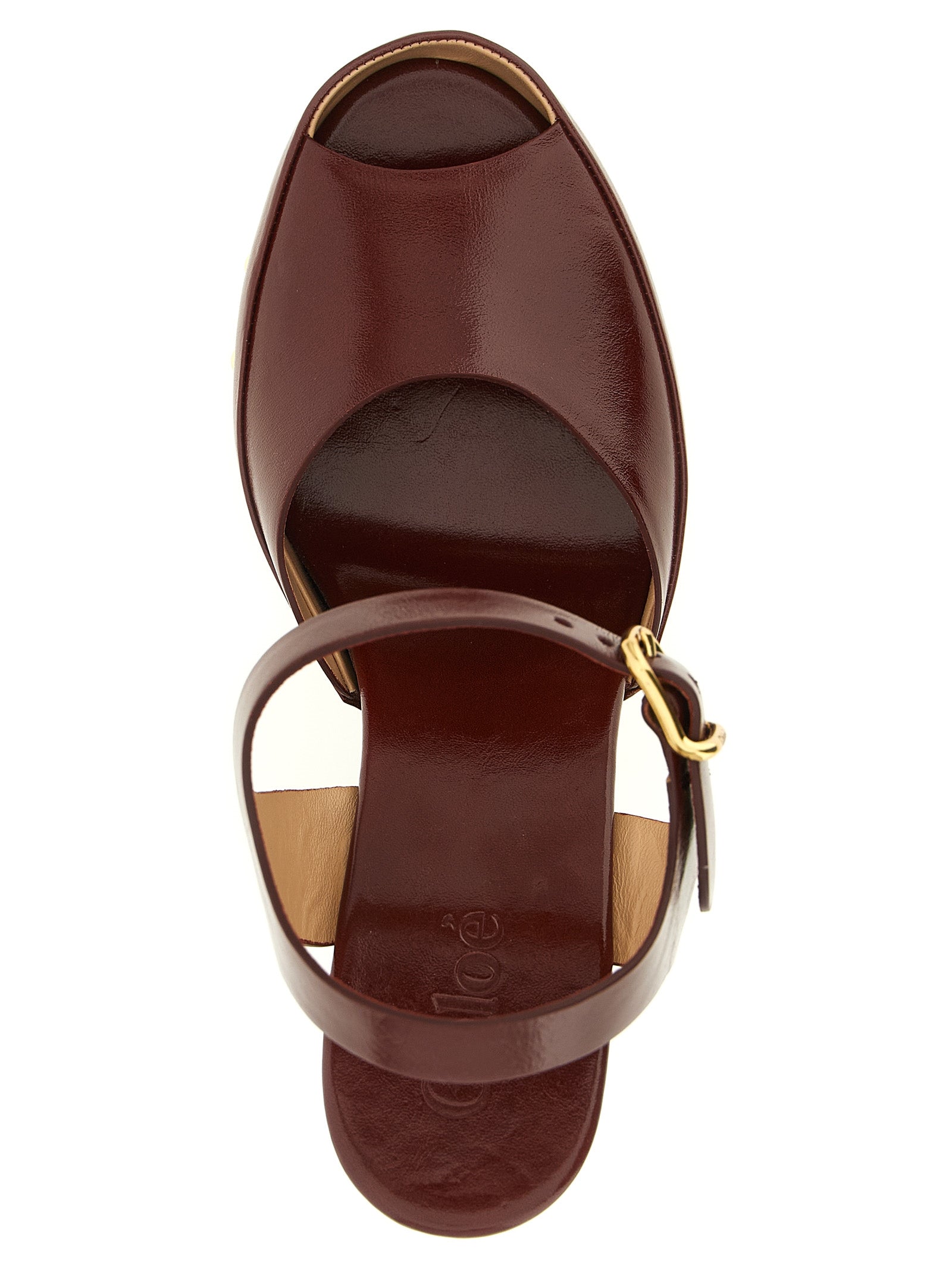 Chloé Stiletto-Sandalen aus bordeauxrotem Lammleder