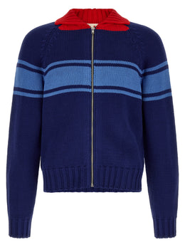 Marni Blauer Baumwollcardigan