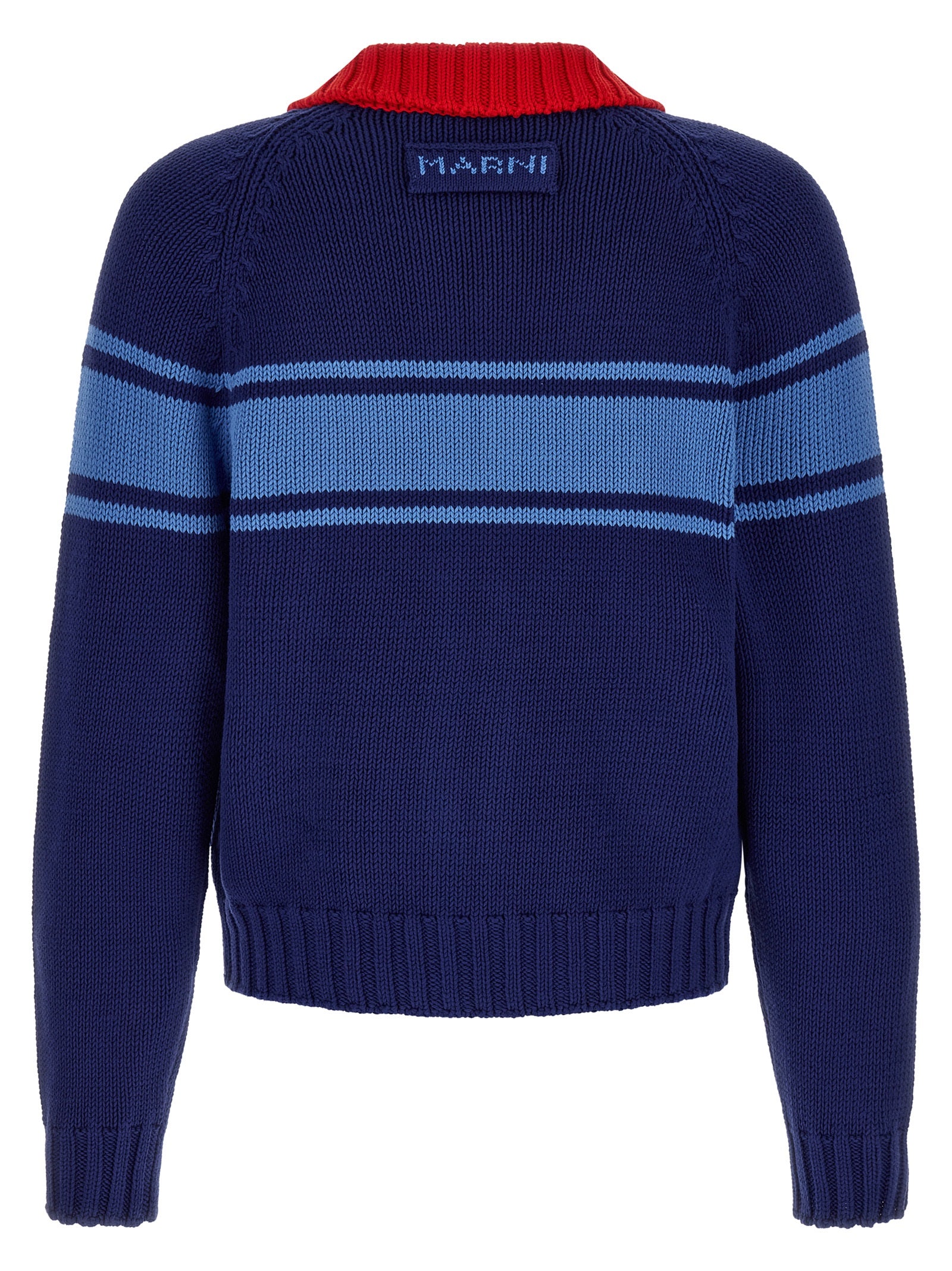Marni Blauer Baumwollcardigan