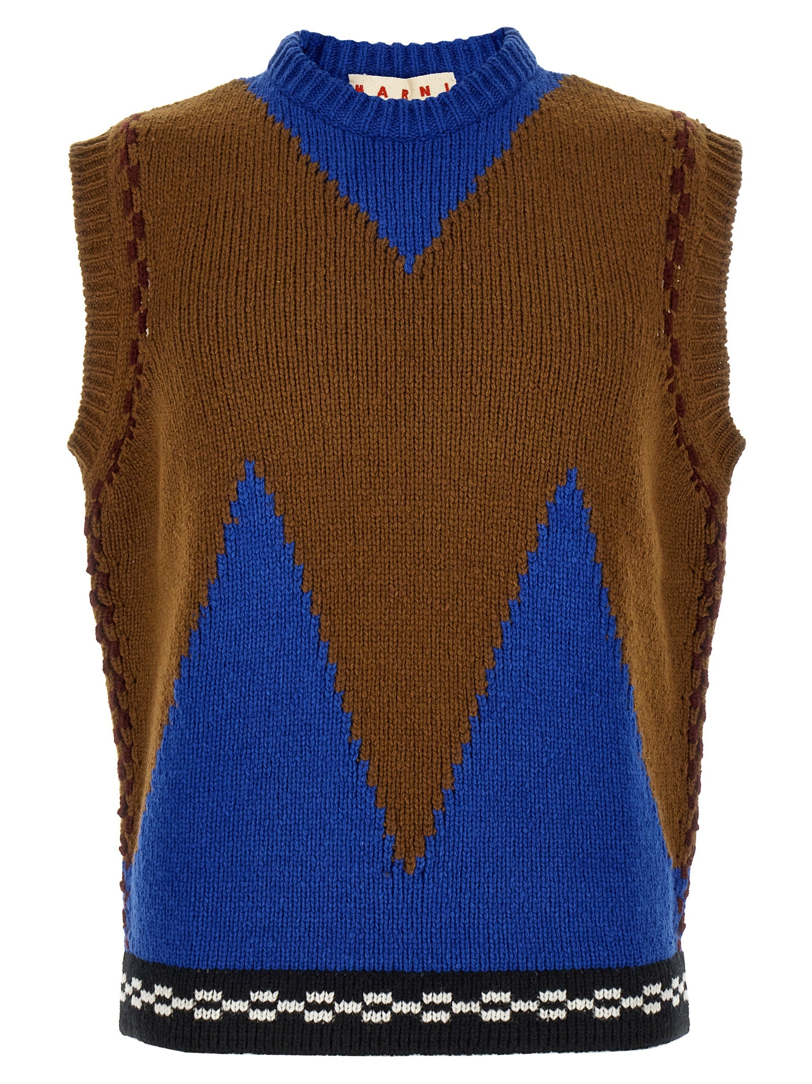 Marni Ärmelloser Pullover aus mehrfarbiger Wolle